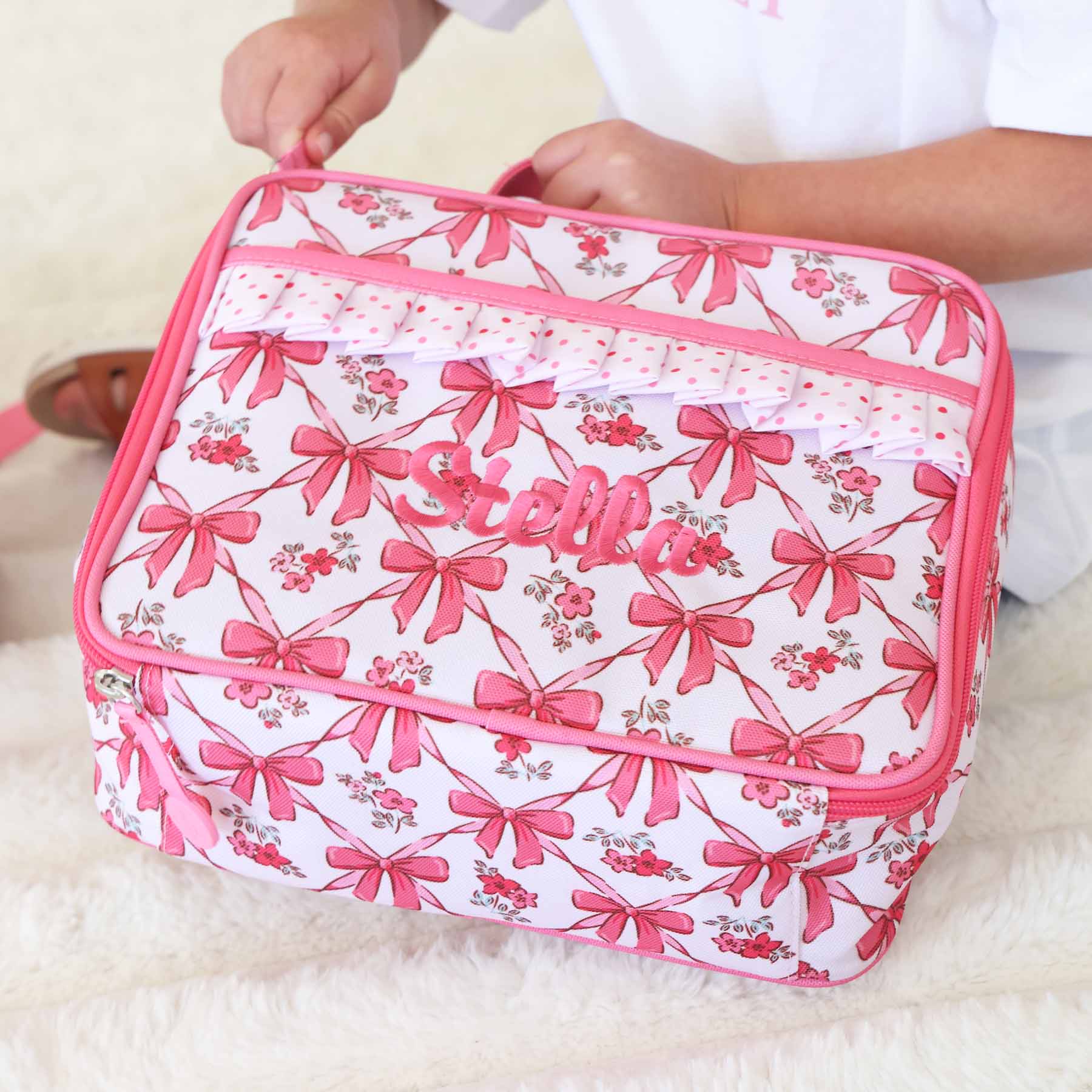Kids Embroidered Ruffle Lunchbox | Bow Besties - Image 6