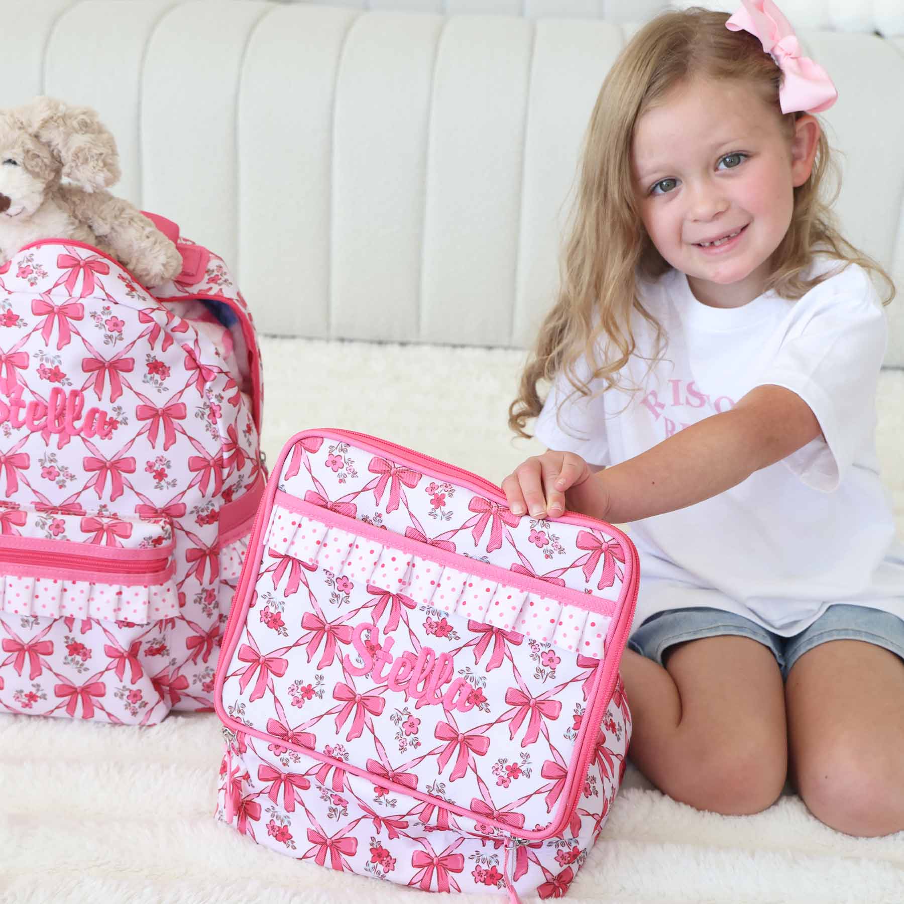 Kids Embroidered Ruffle Lunchbox | Bow Besties - Image 7