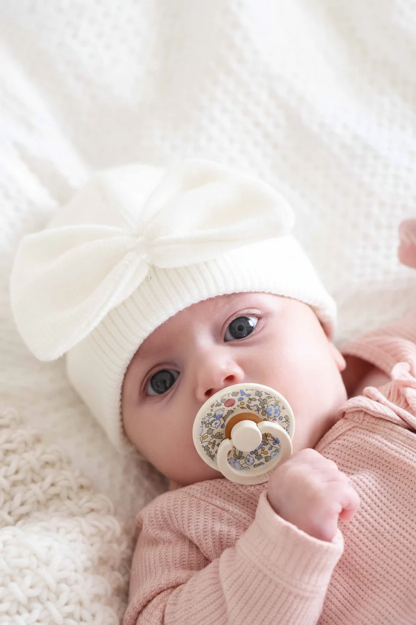 Knit Newborn Bow Beanies - Image 5