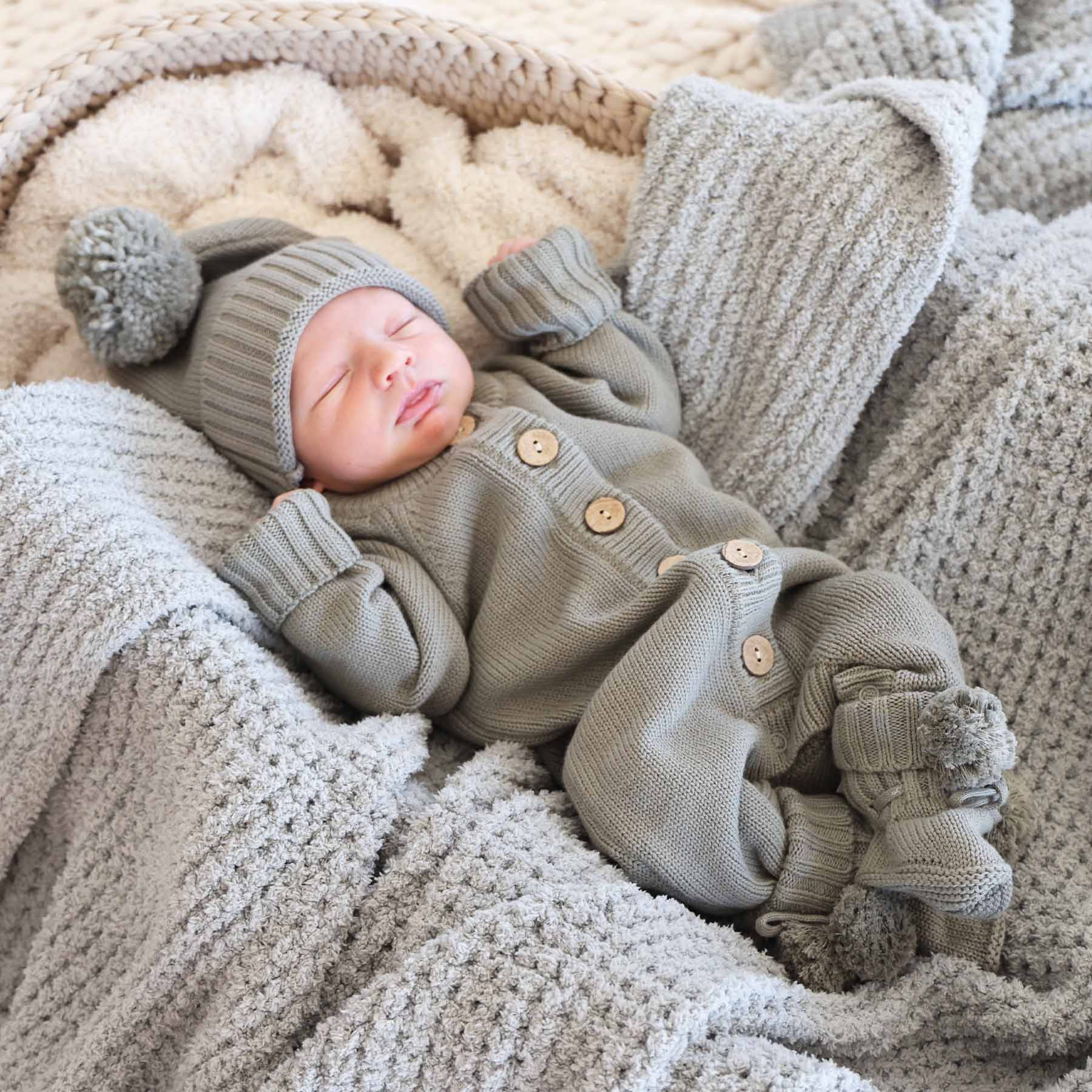 Knit Pom Pom Baby Booties - Image 3