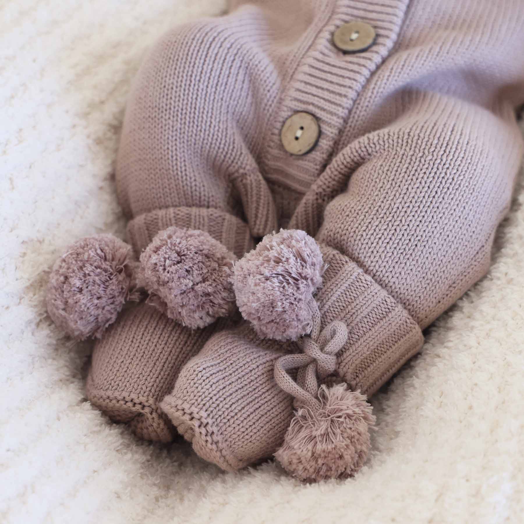 Knit Pom Pom Baby Booties - Image 5