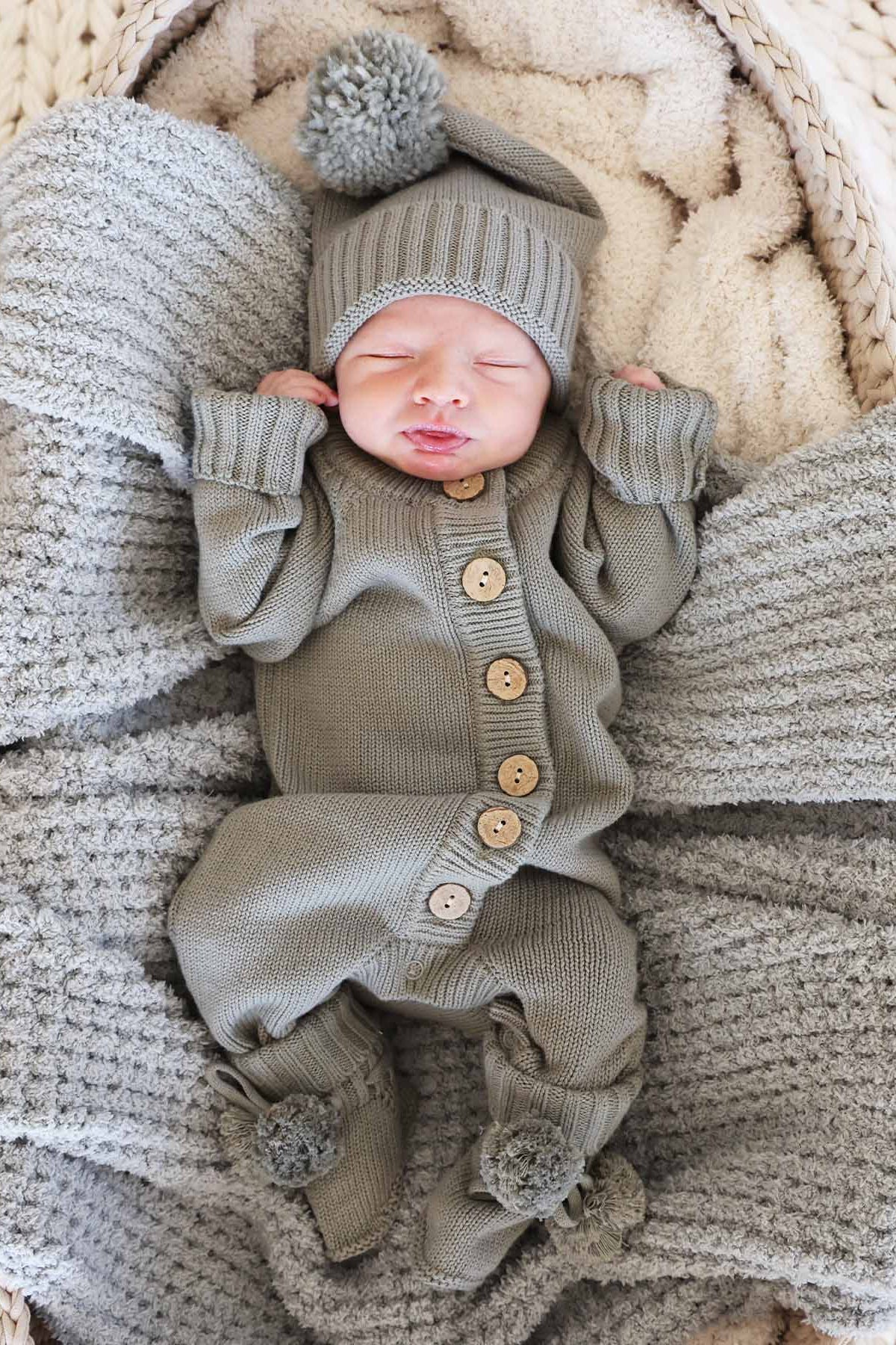Knit Sweater Button Romper - Image 3