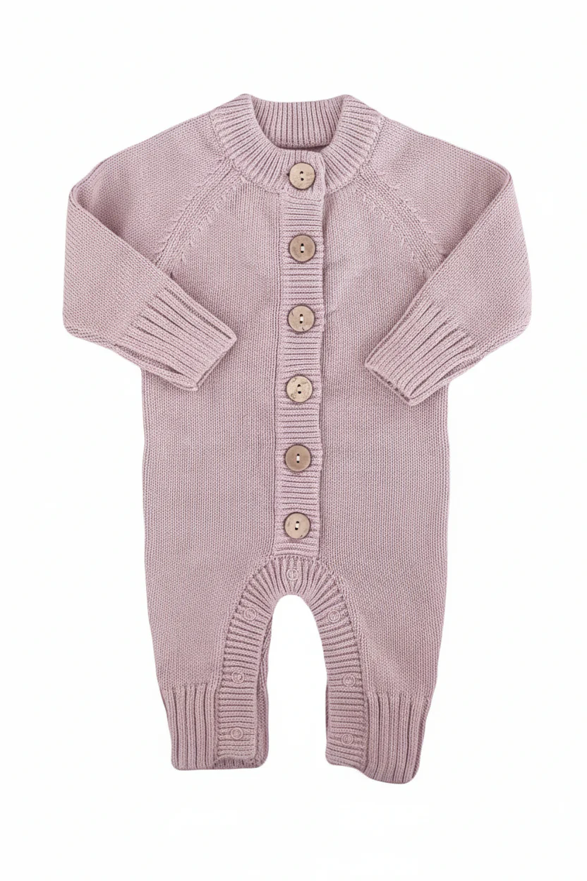 Knit Sweater Button Romper - Image 4