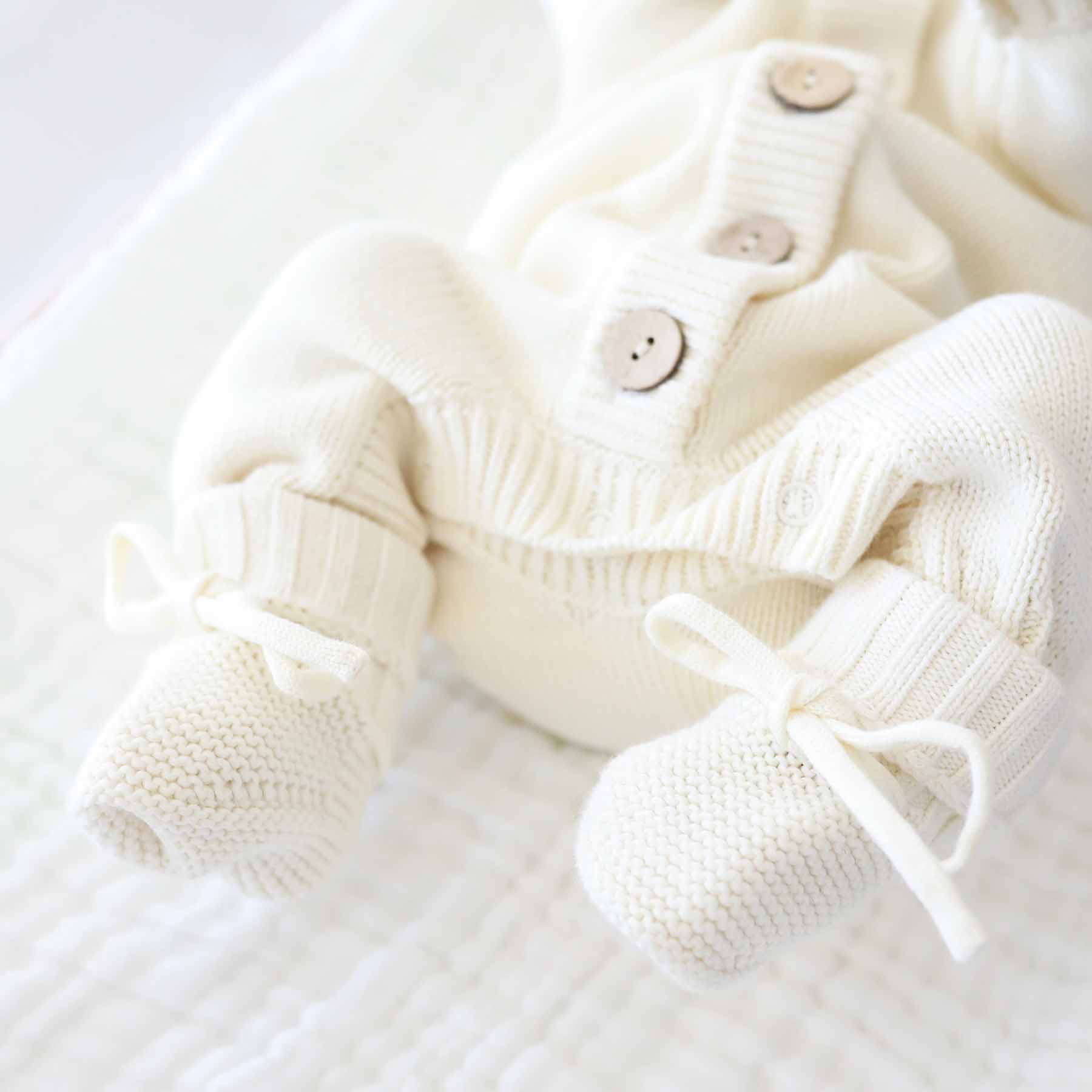 Knit Sweater Button Romper | Ivory - Image 5