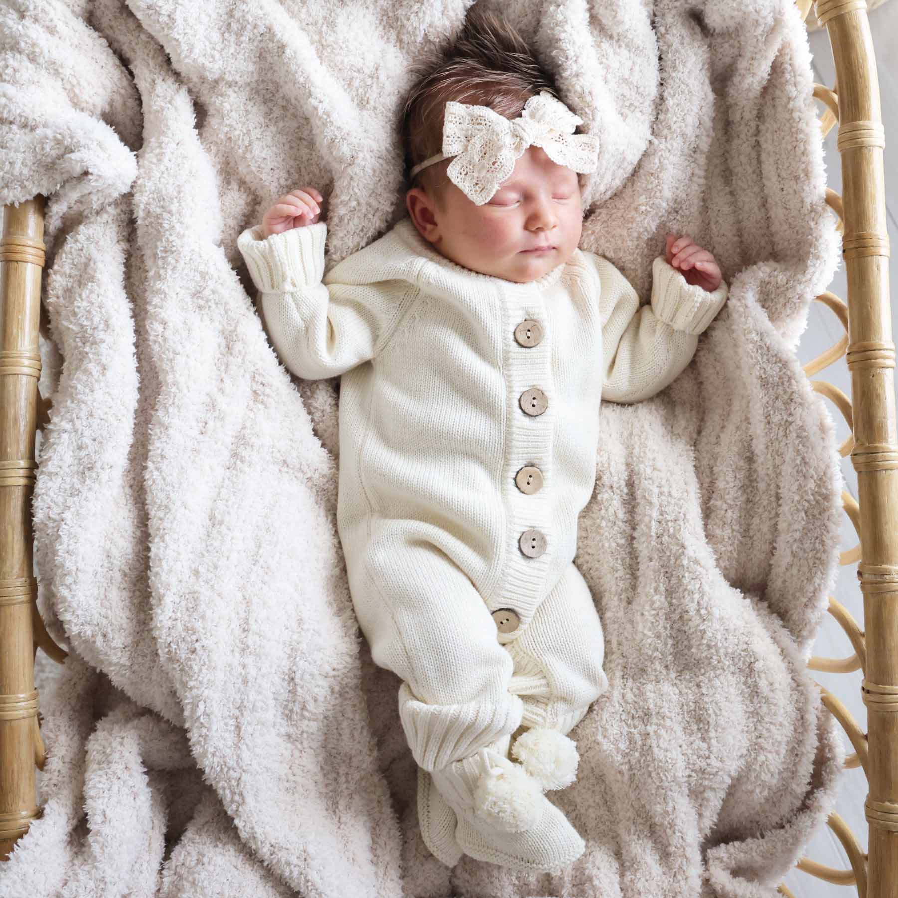 Knit Sweater Button Romper | Ivory - Image 6
