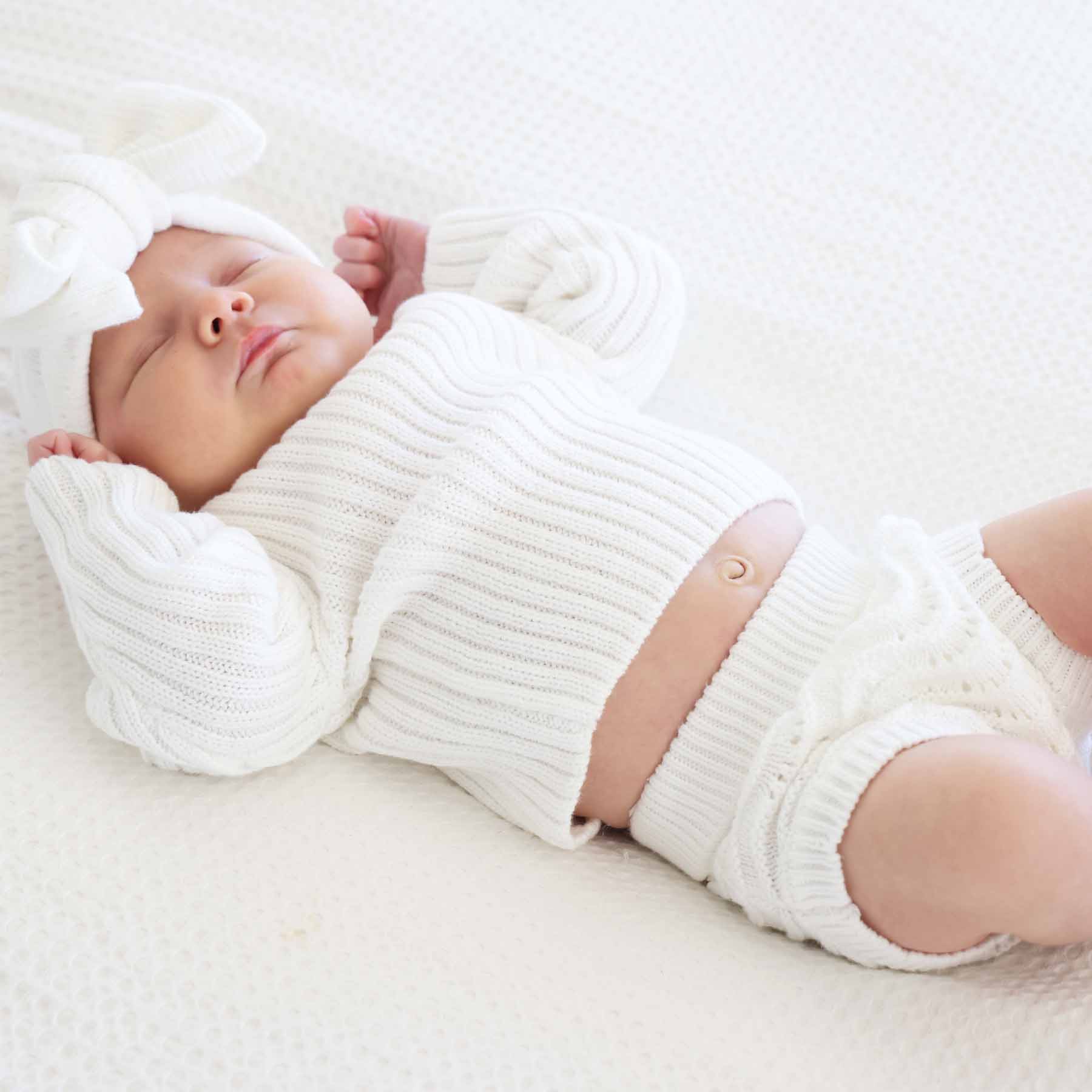 Knit Sweater & Lace Bloomer Set | Dove - Image 9