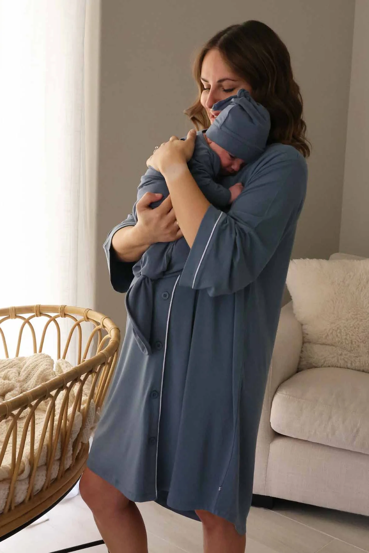 Labor & Delivery Nightgown | Dusty Blue - Image 2