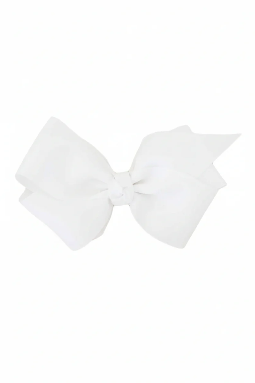 Large Ribbon Bow With Clip | White