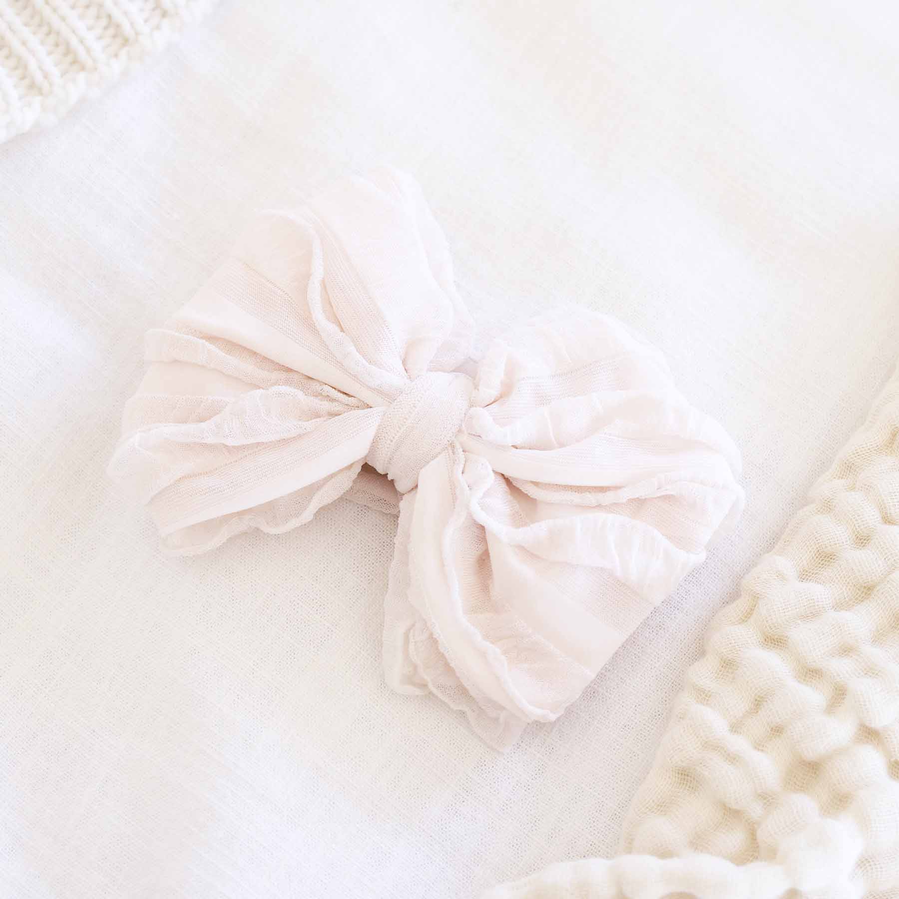 Large Ruffle Knit Bow | Purples - Image 2