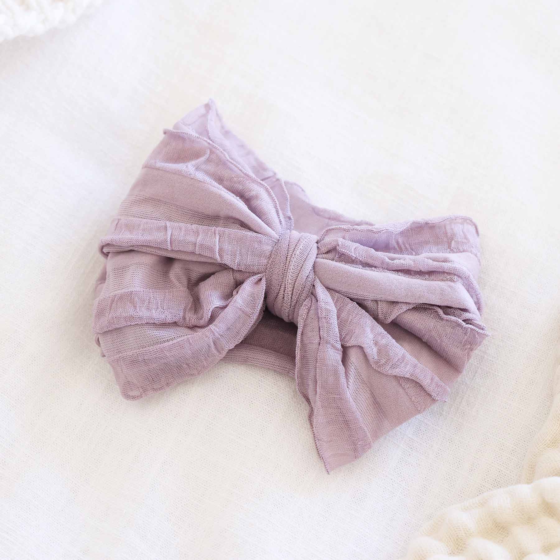 Large Ruffle Knit Bow | Purples - Image 3