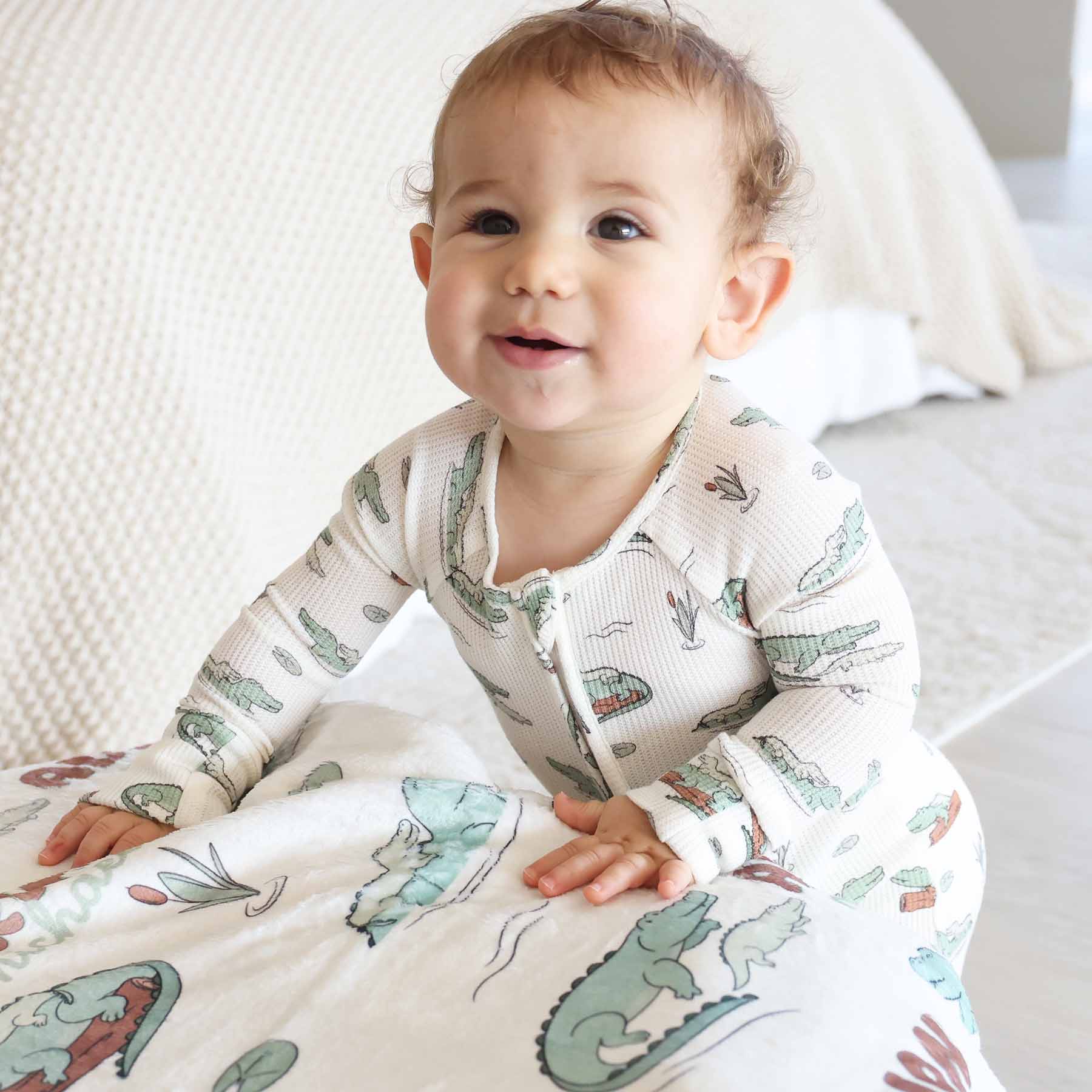 Later Gator Bamboo Waffle Convertible Zip Romper - Image 13