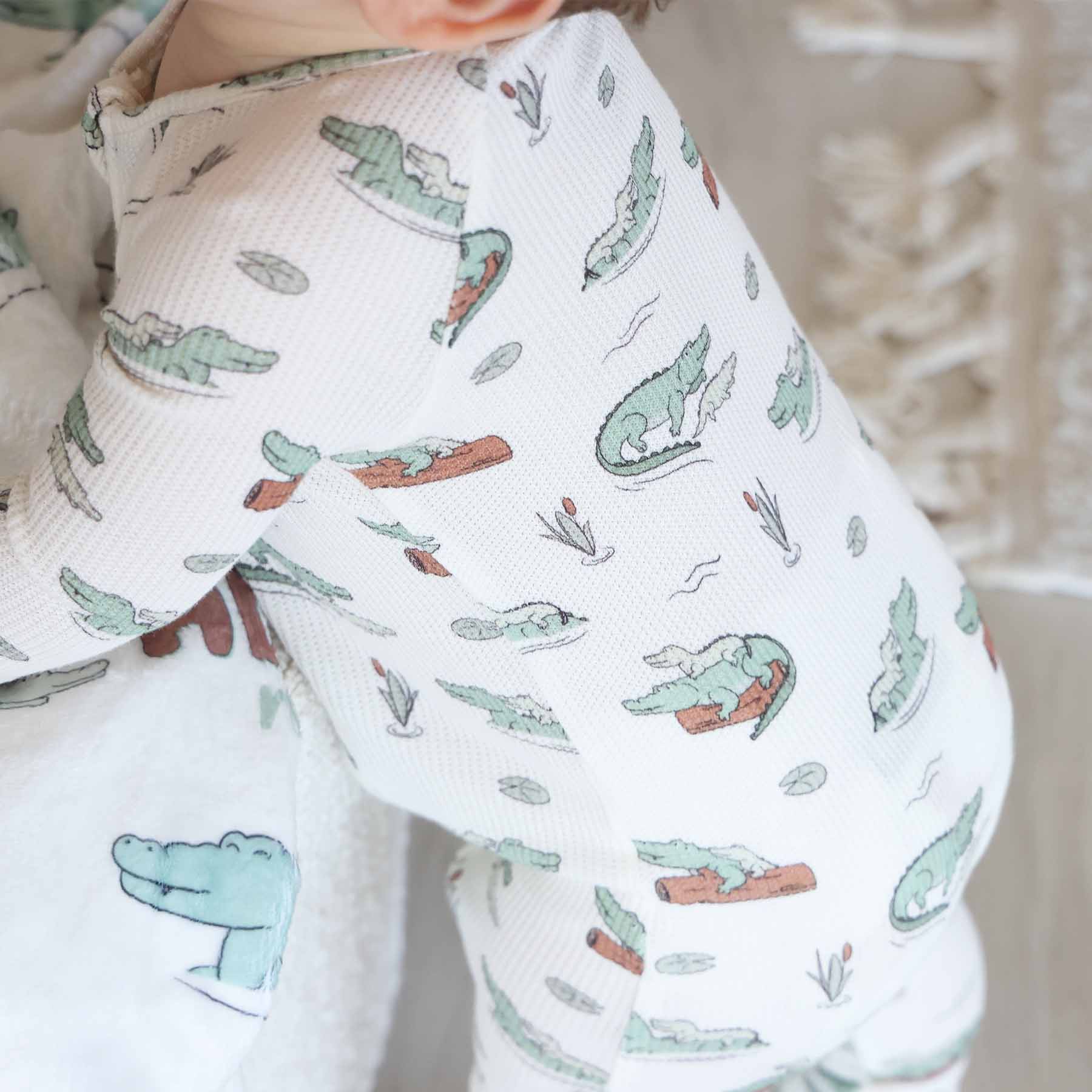 Later Gator Bamboo Waffle Convertible Zip Romper - Image 4