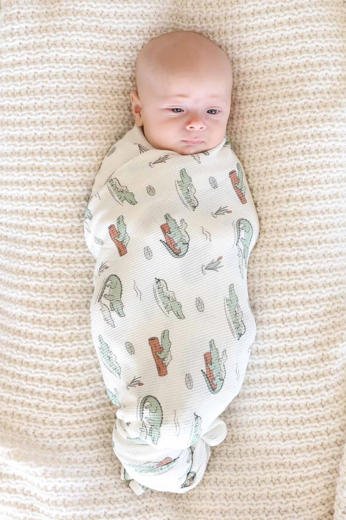 Later Gator Bamboo Waffle Oversized Swaddle Blanket - Image 3