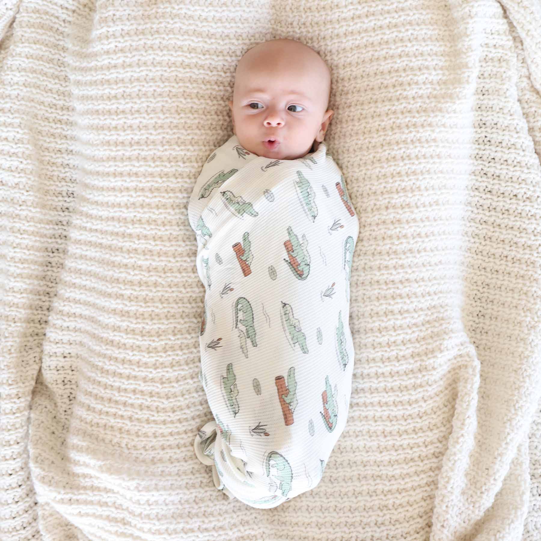 Later Gator Bamboo Waffle Oversized Swaddle Blanket - Image 5