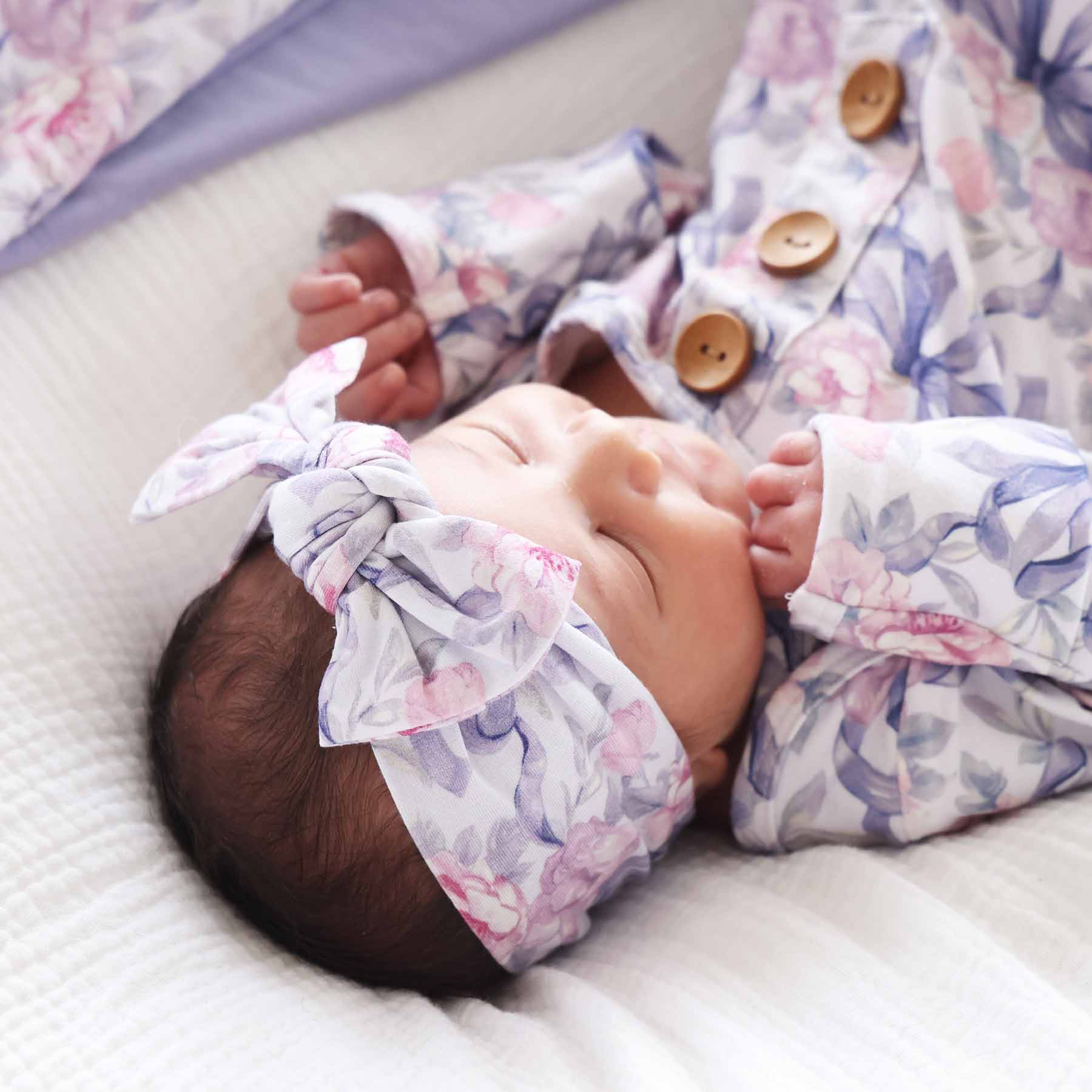 Leighton's Lavender Knit Large Bow Headwrap - Image 3