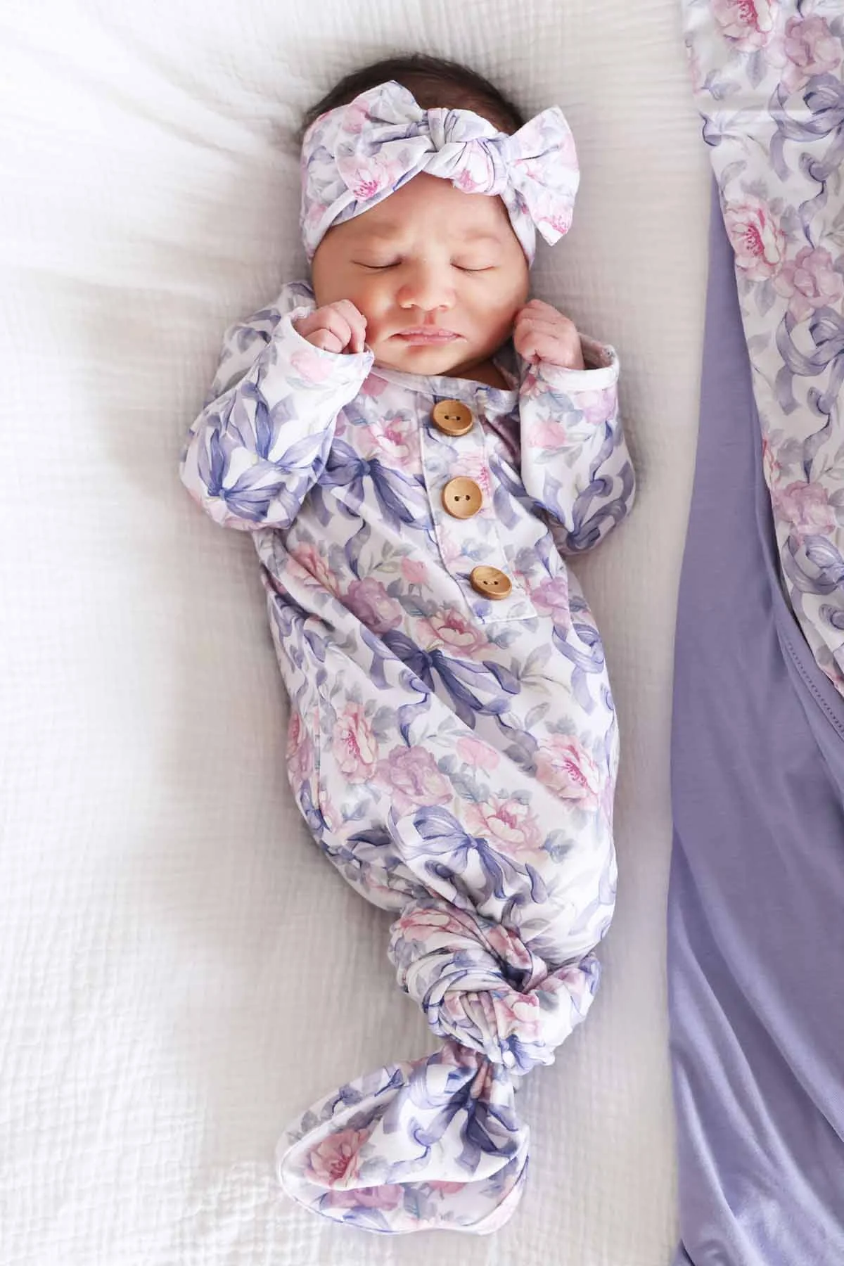 Leighton's Lavender Knit Large Bow Headwrap - Image 6