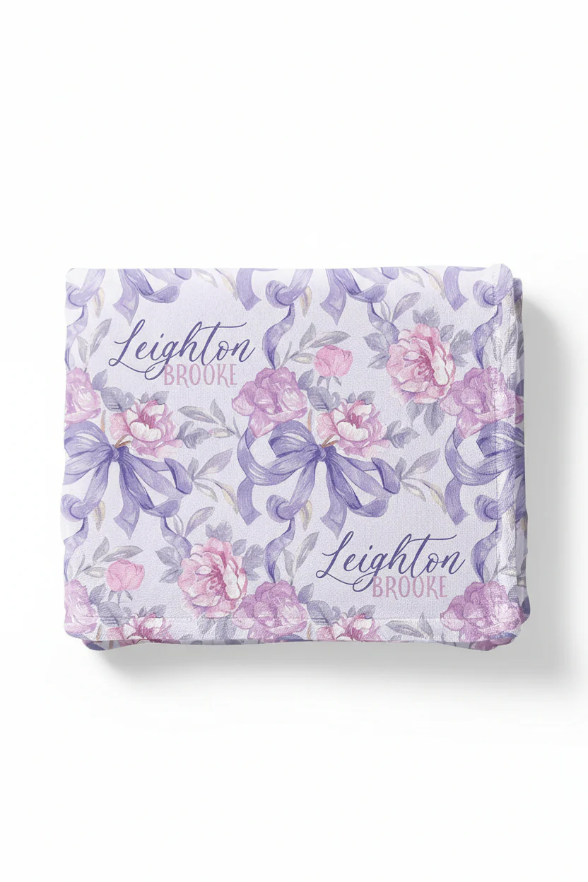 Leighton's Lavender Personalized Kids Blanket