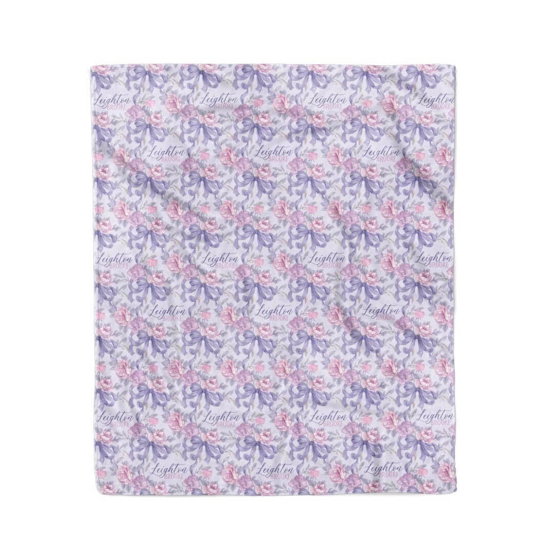 Leighton's Lavender Personalized Kids Blanket - Image 4
