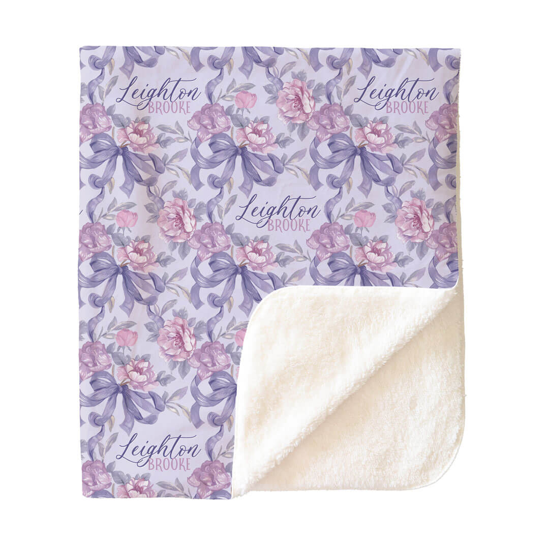 Leighton's Lavender Personalized Kids Blanket - Image 6