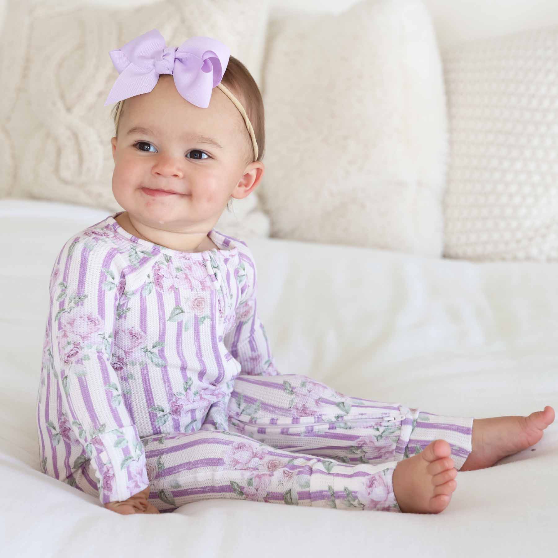 Lila's Lilacs Bamboo Waffle Convertible Zip Romper - Image 10
