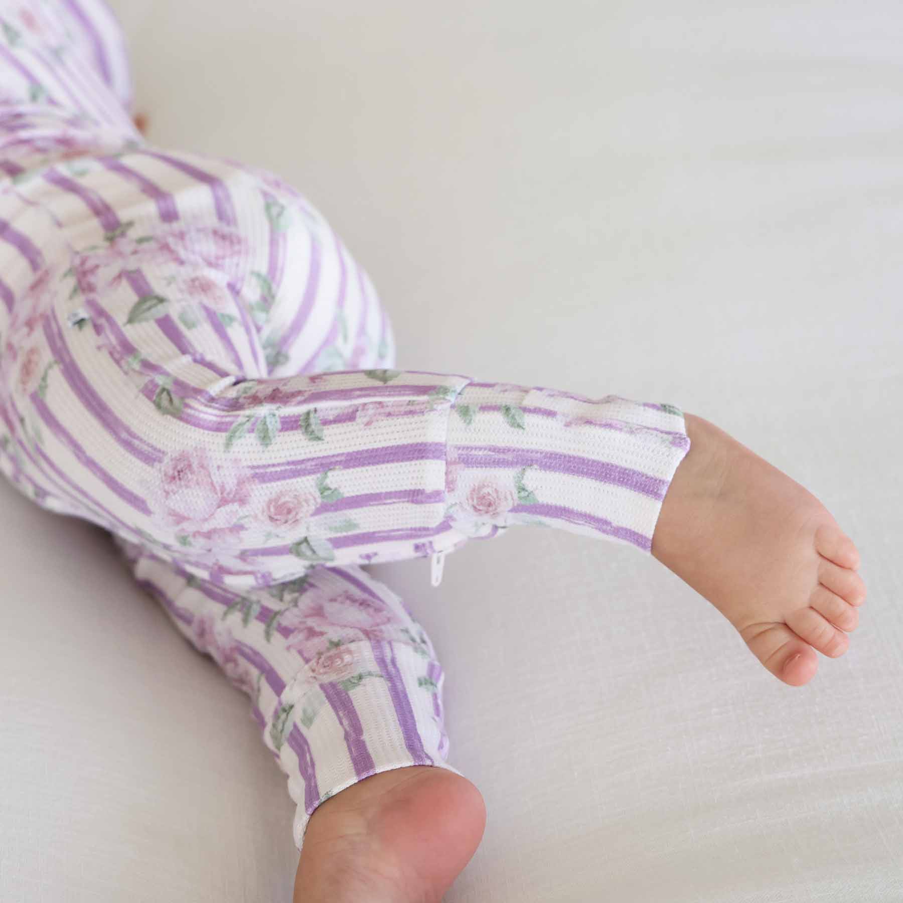 Lila's Lilacs Bamboo Waffle Convertible Zip Romper - Image 11