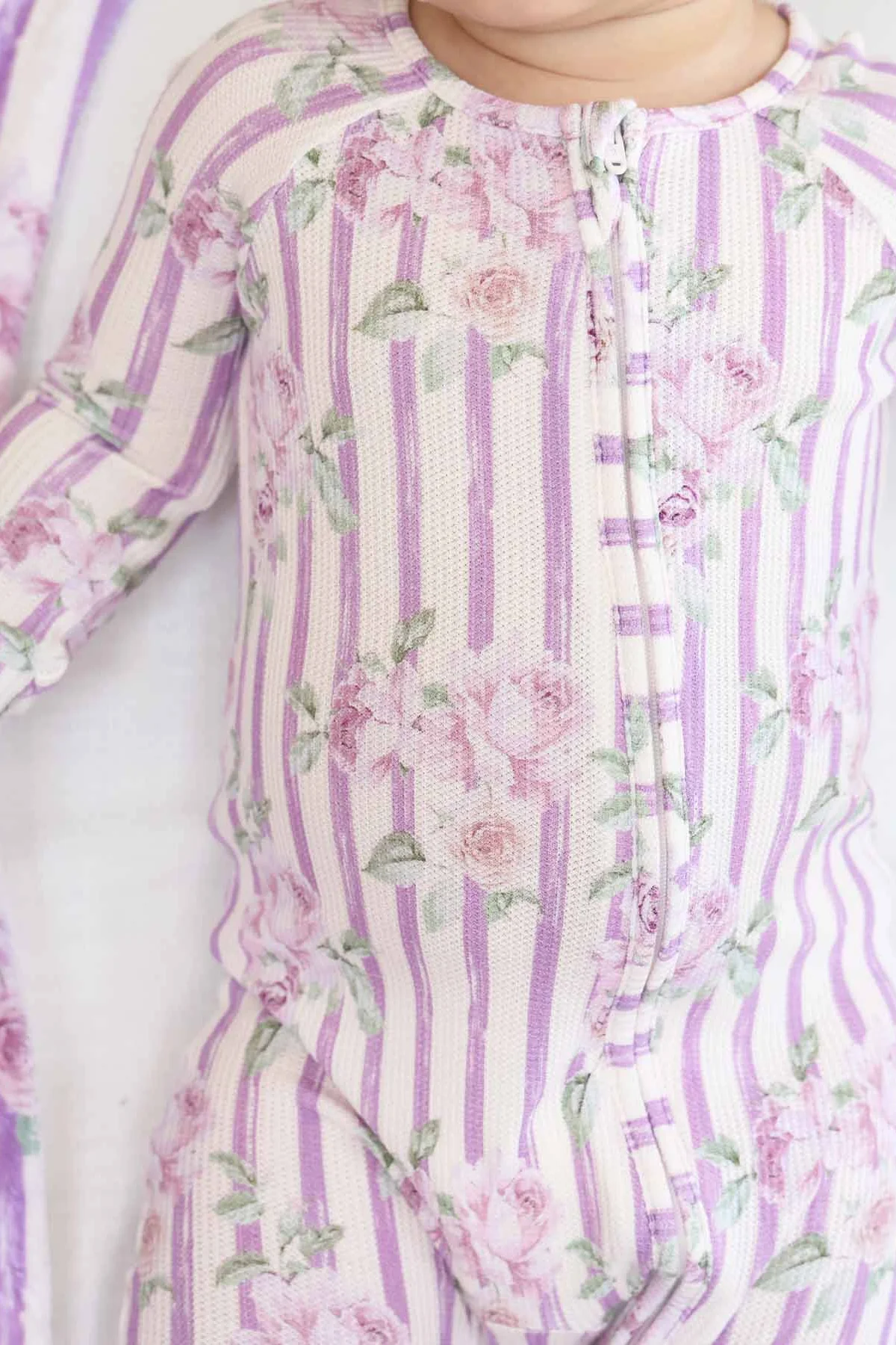 Lila's Lilacs Bamboo Waffle Convertible Zip Romper - Image 3