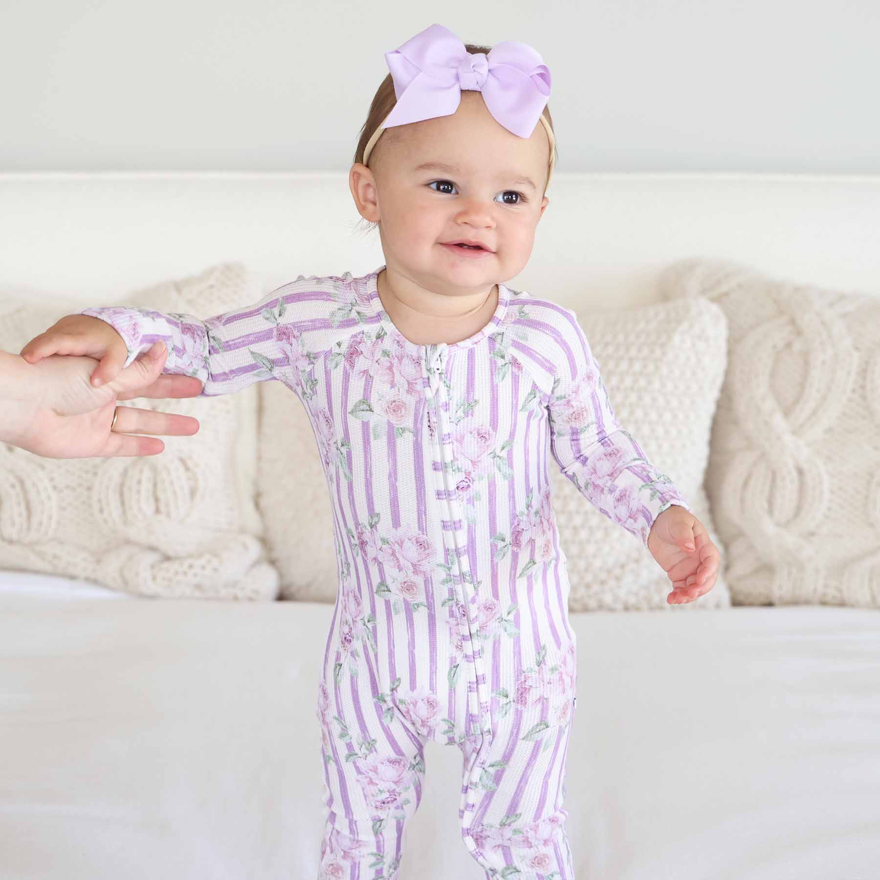 Lila's Lilacs Bamboo Waffle Convertible Zip Romper - Image 9