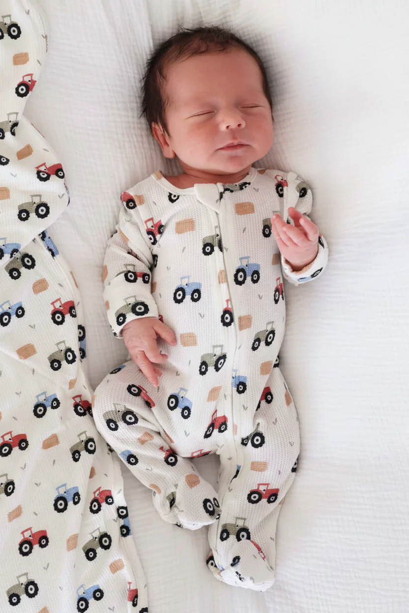 Little Farmer Bamboo Waffle Oversized Swaddle Blanket - Image 3