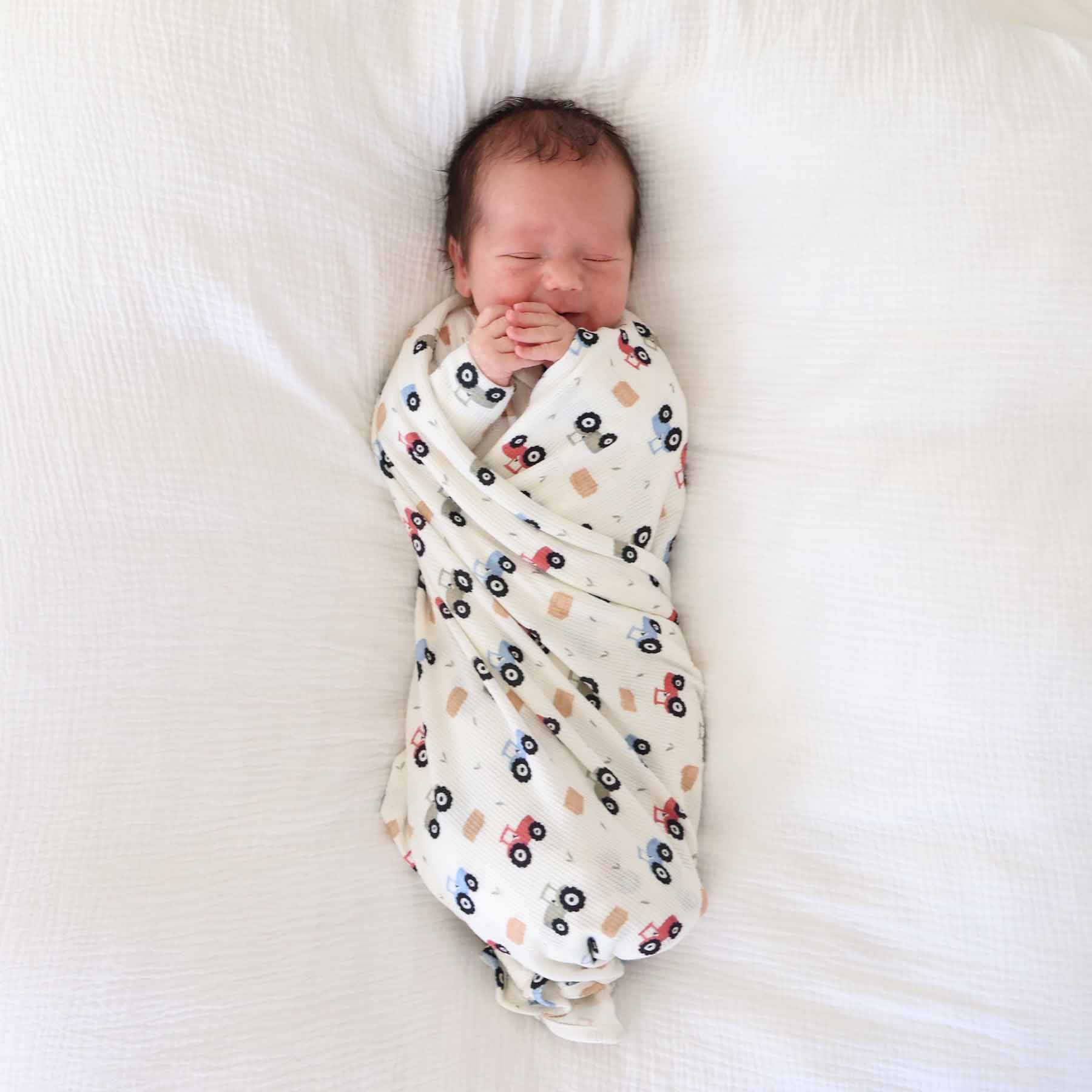Little Farmer Bamboo Waffle Oversized Swaddle Blanket - Image 4