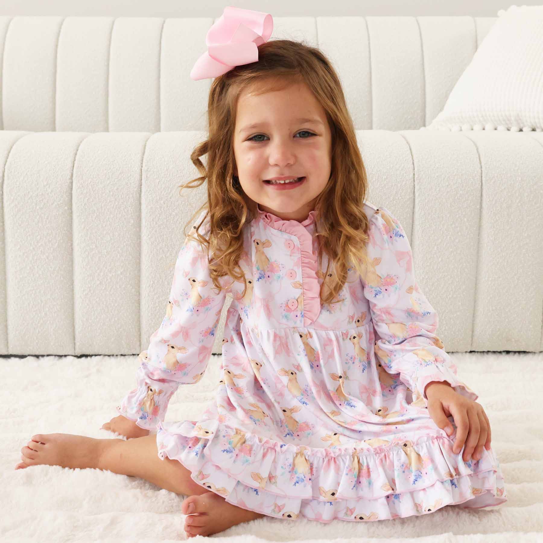 Long Sleeve Princess Ruffle Nightgown | Bunny Bow Dreams - Image 7