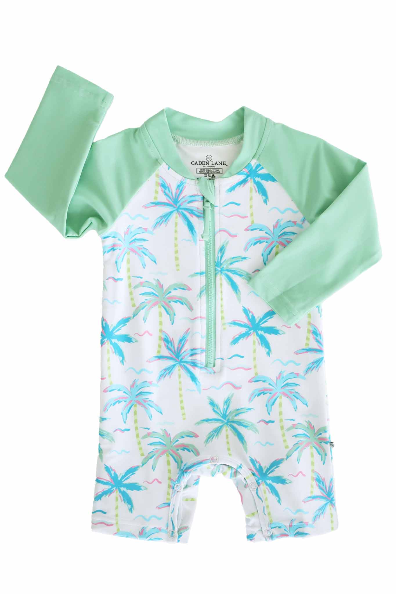 Long Sleeve Rash Guard Swim Romper Shortie | Blue Lagoon - Image 2