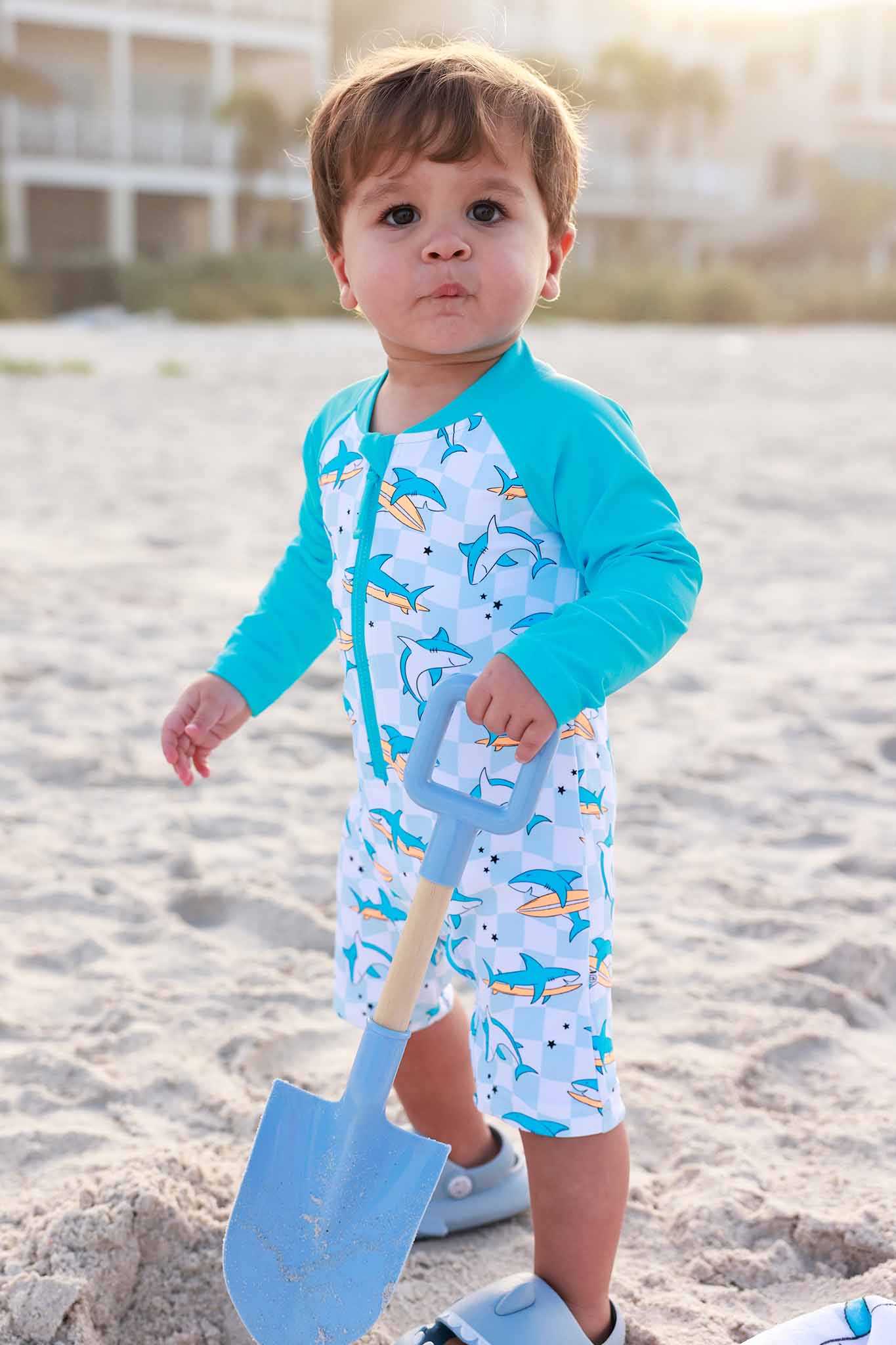 Long Sleeve Rash Guard Swim Romper Shortie | Totally Jawsome - Image 17