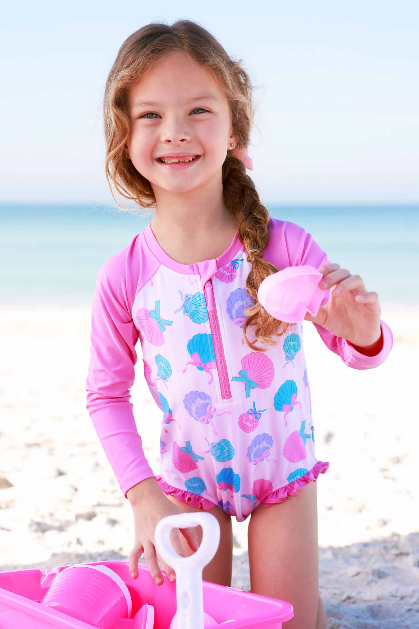 Long Sleeve Rash Guard with Front Zipper | Seaside Sweetie - Image 5