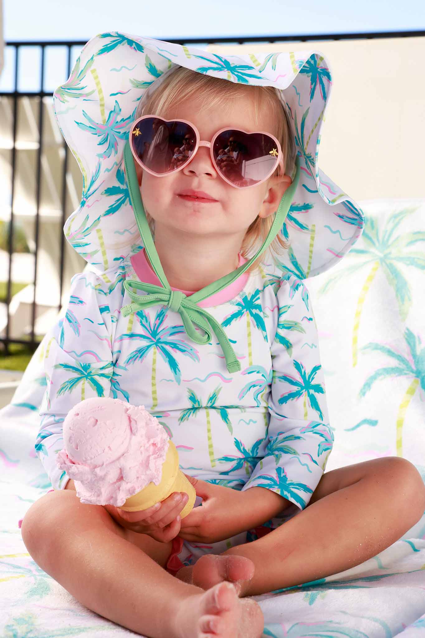 Long Sleeve Rash Guard With Ruffle Bottom | Blue Lagoon - Image 17