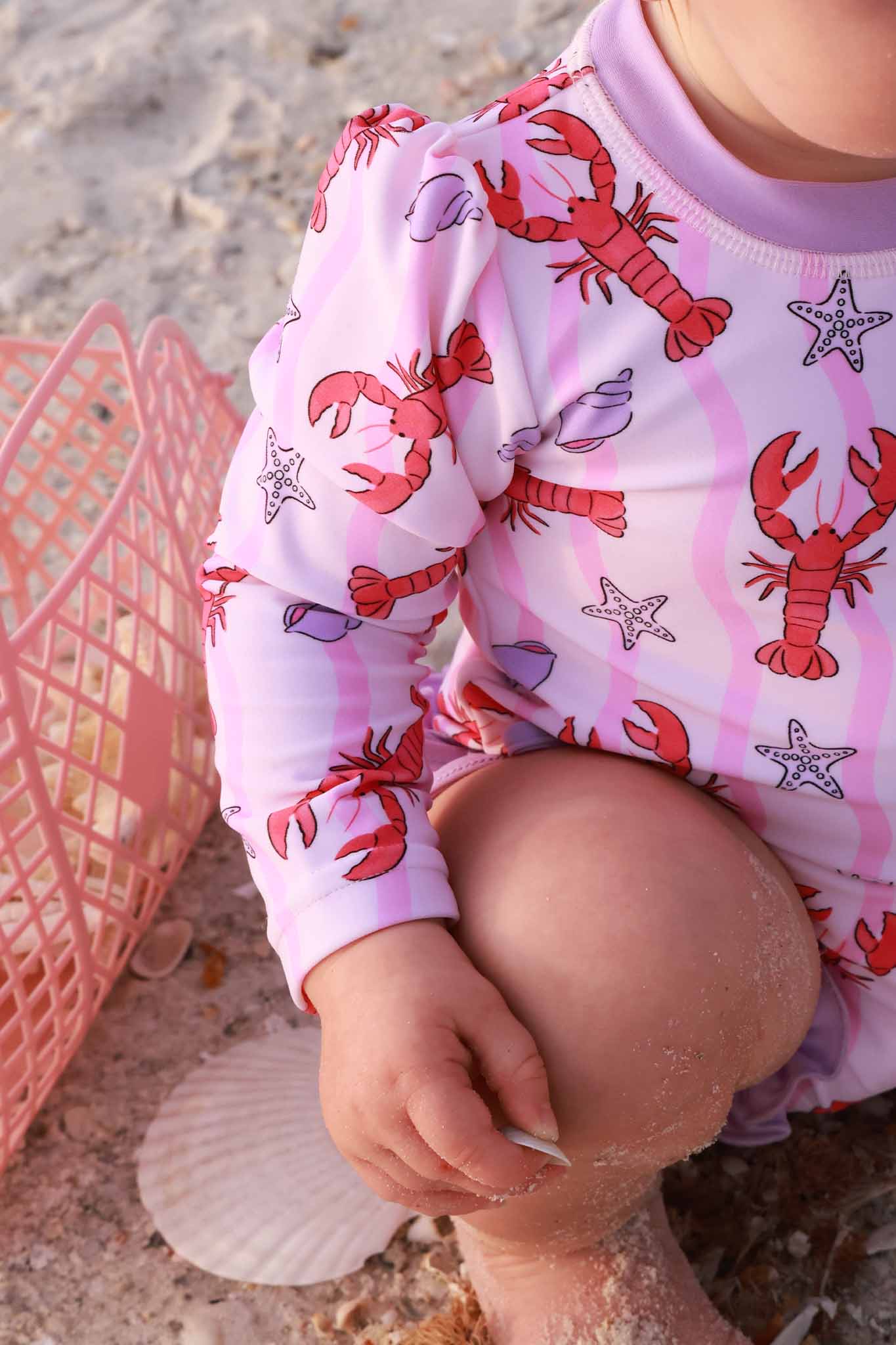 Long Sleeve Rash Guard With Ruffle Bottom | Pinch Me Pink - Image 13