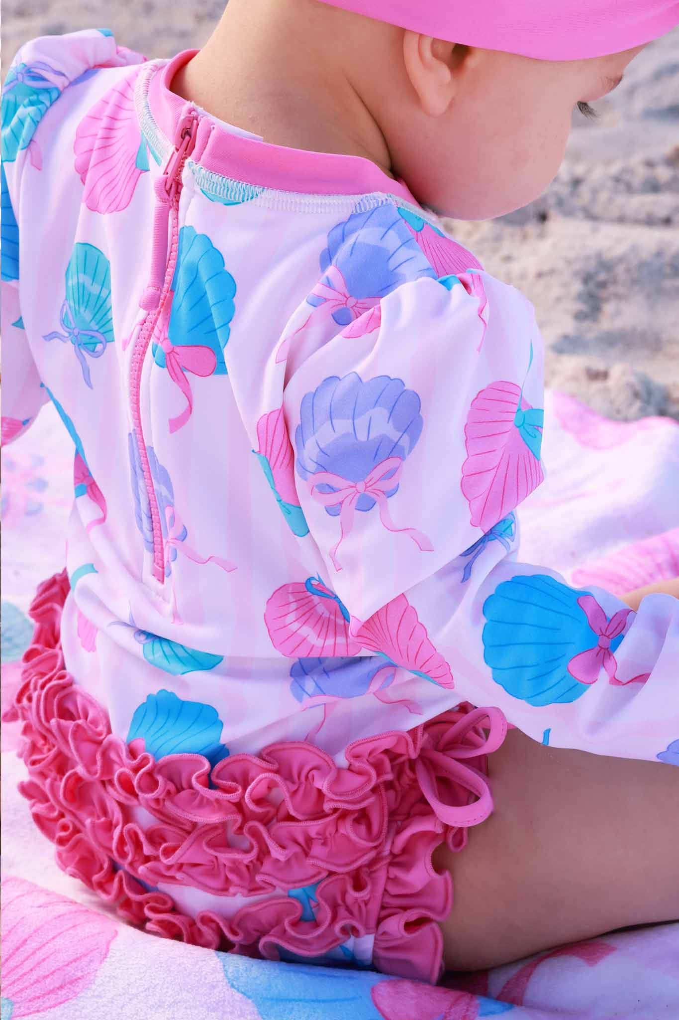 Long Sleeve Rash Guard With Ruffle Bottom | Seaside Sweetie - Image 11