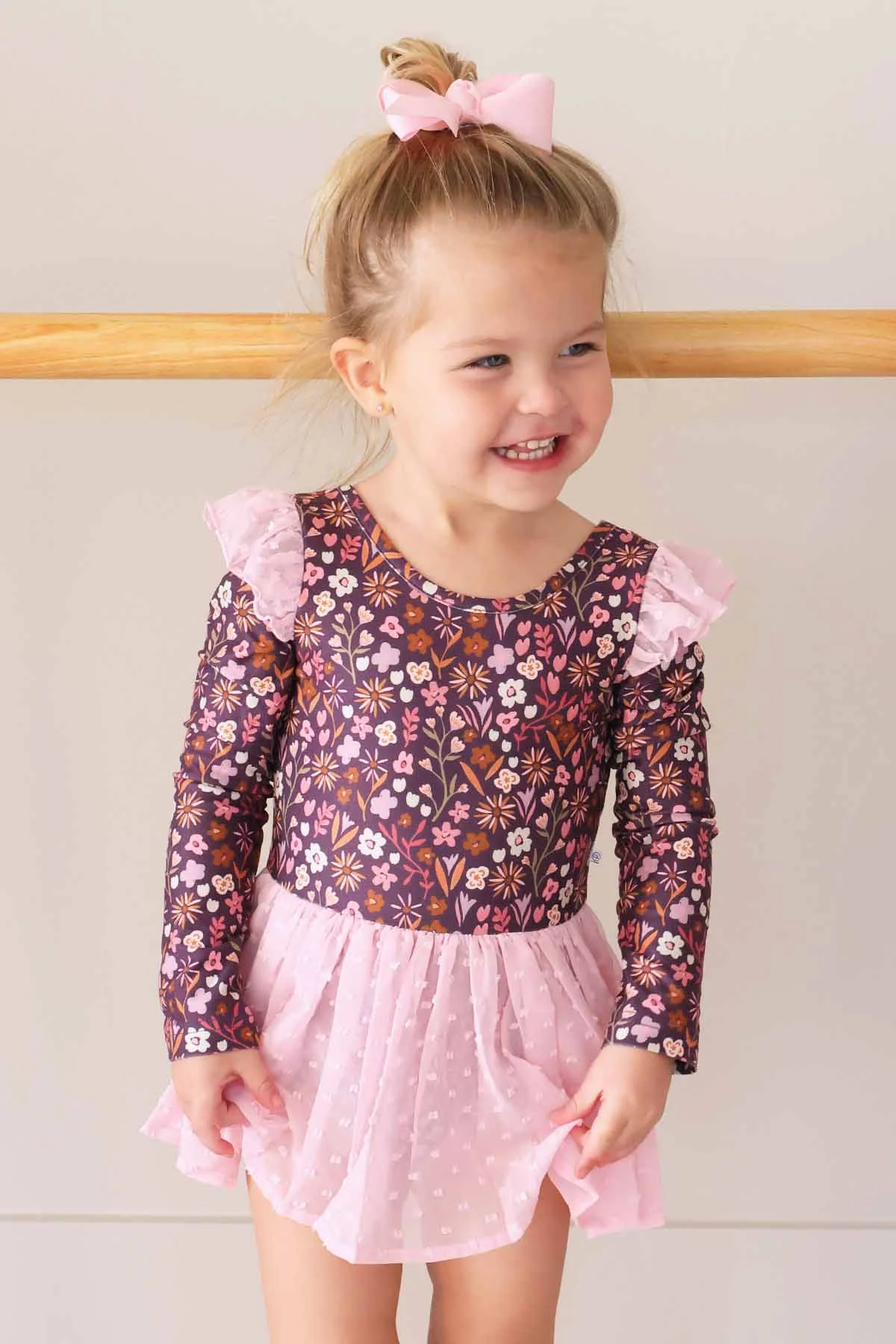 Long Sleeve Swiss Dot Leotard | Sugar Plum - Image 13