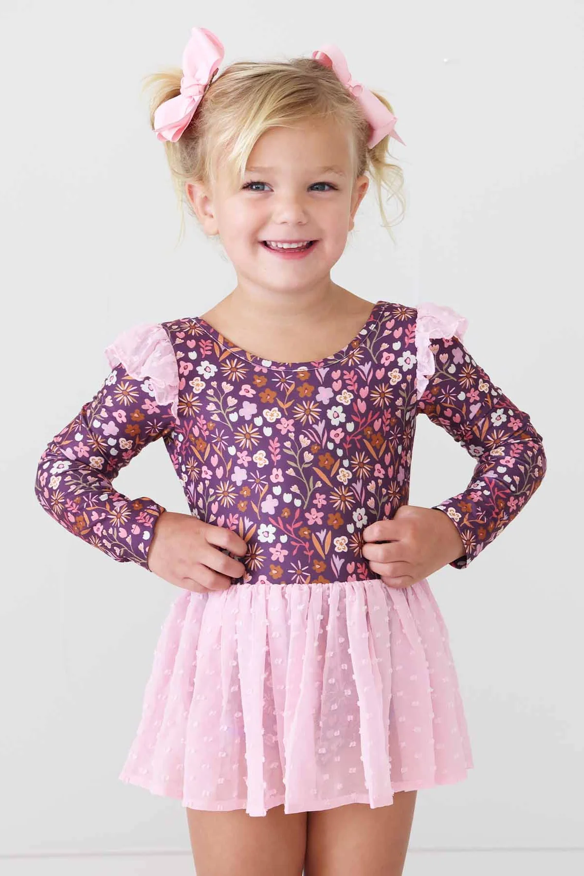 Long Sleeve Swiss Dot Leotard | Sugar Plum - Image 3