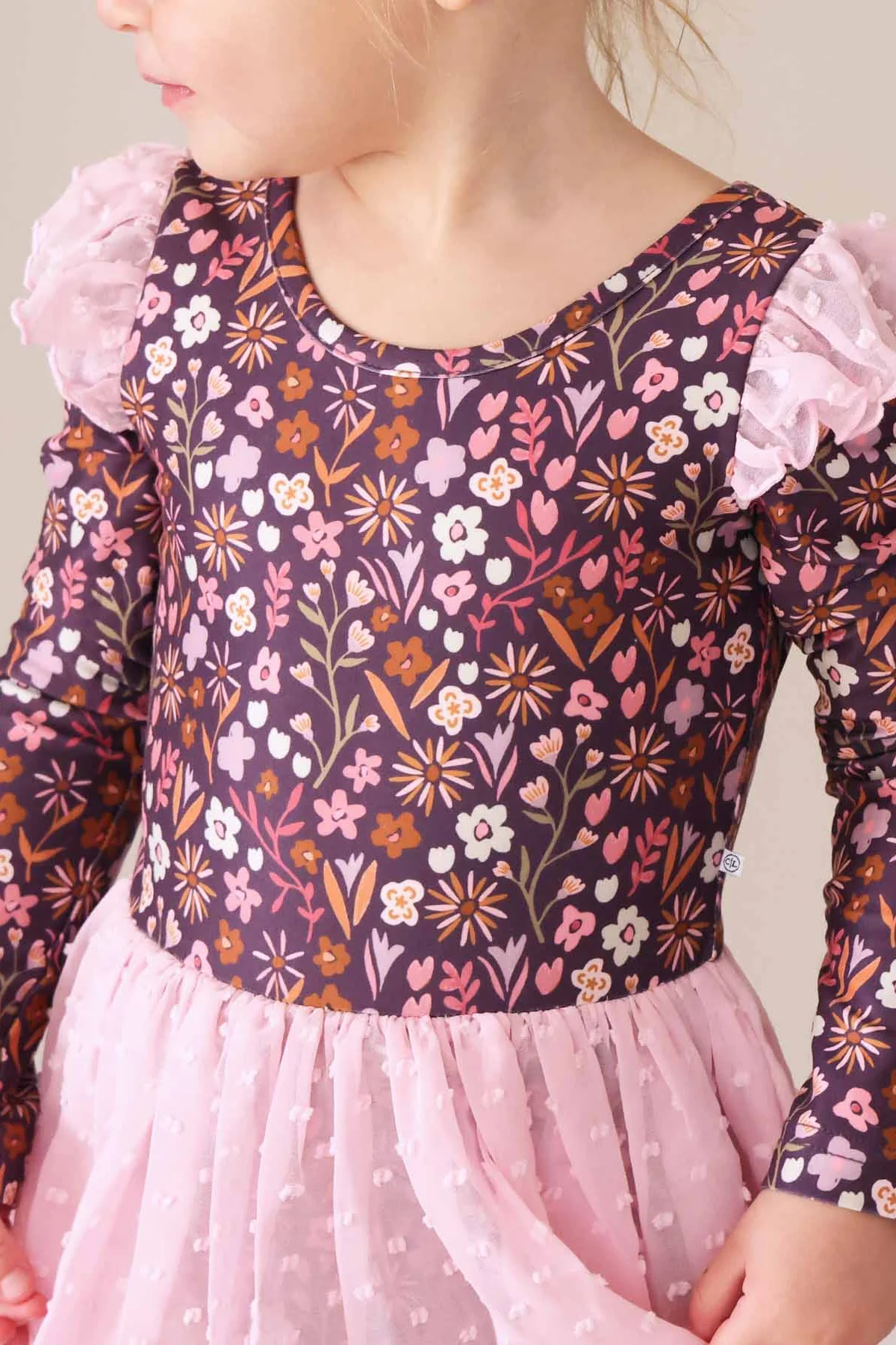 Long Sleeve Swiss Dot Leotard | Sugar Plum - Image 4