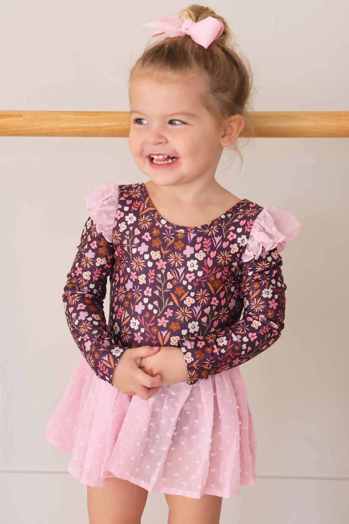 Long Sleeve Swiss Dot Leotard | Sugar Plum - Image 9