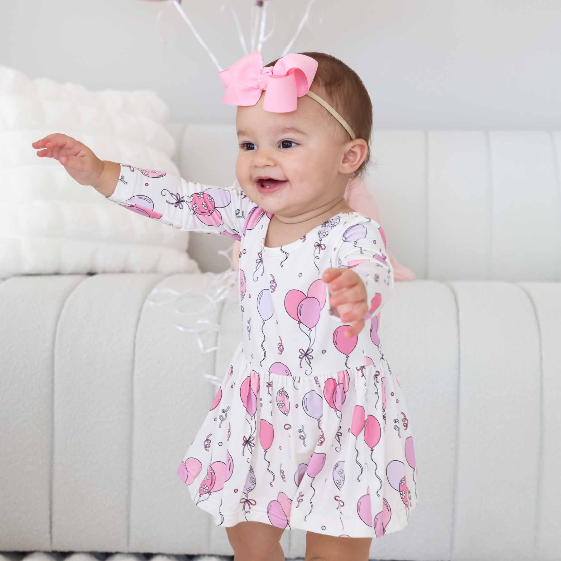 Long Sleeve Twirl Bodysuit | Party Time Pink - Image 3