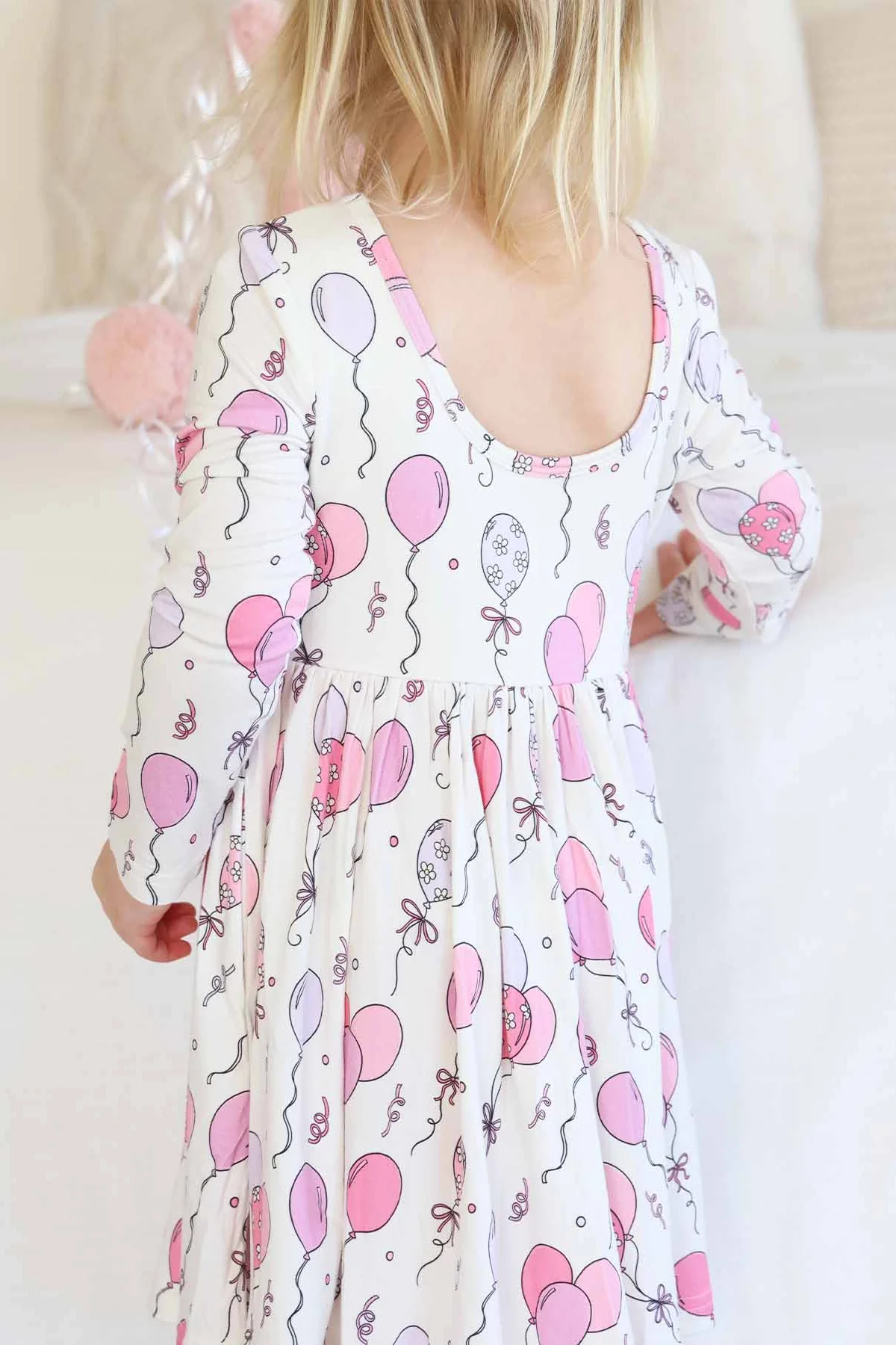 Long Sleeve Twirl Dress | Party Time Pink - Image 13