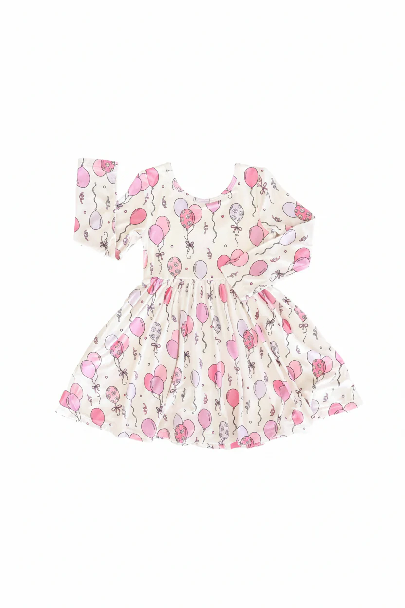 Long Sleeve Twirl Dress | Party Time Pink - Image 2