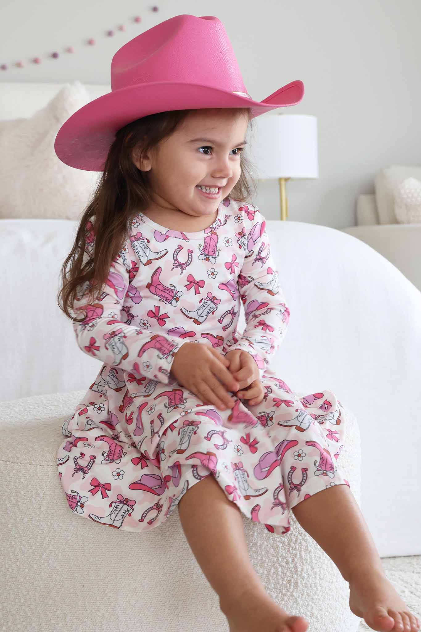 Long Sleeve Twirl Dress | Rodeo Dreams Pink - Image 12