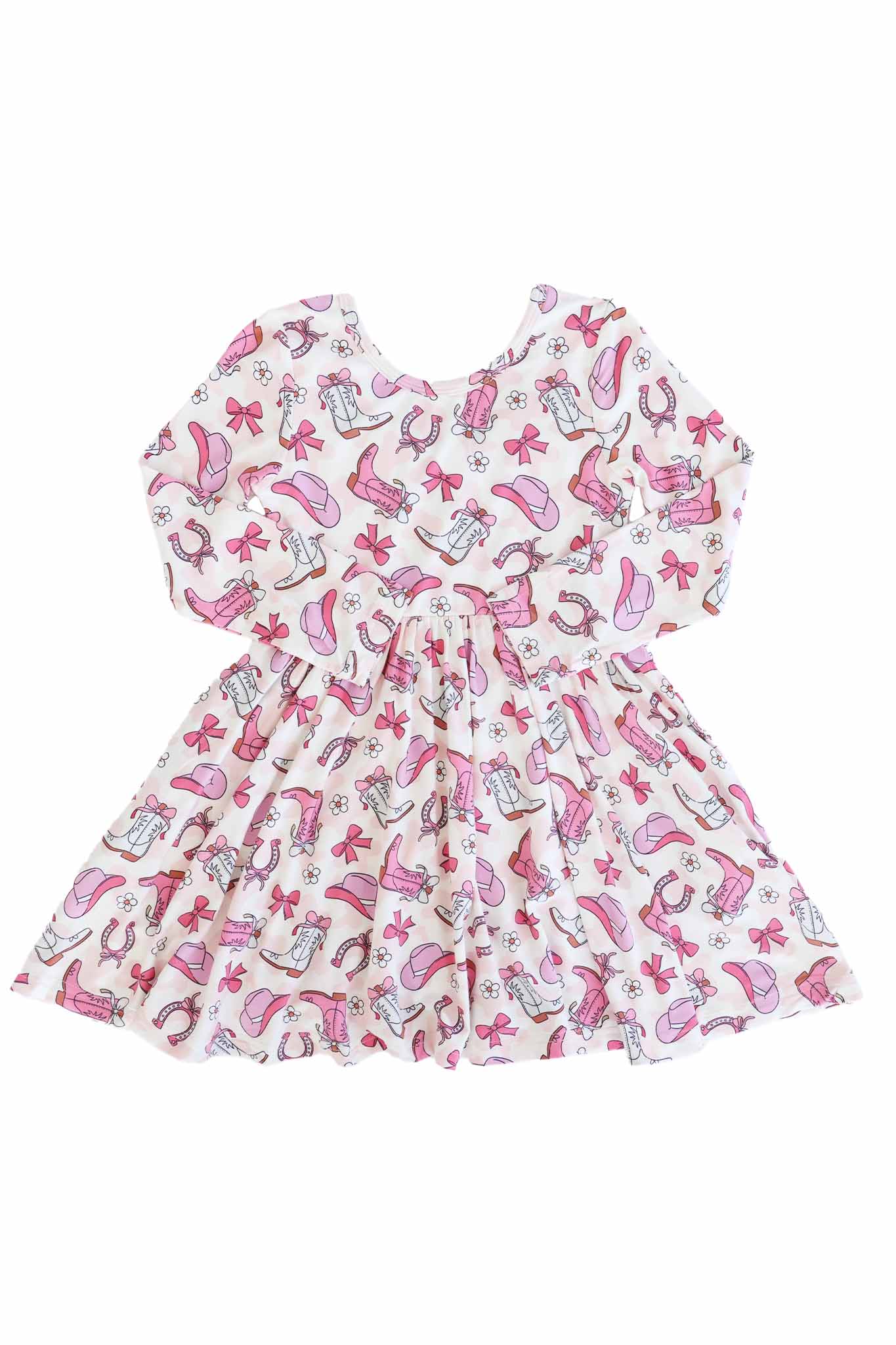 Long Sleeve Twirl Dress | Rodeo Dreams Pink - Image 6