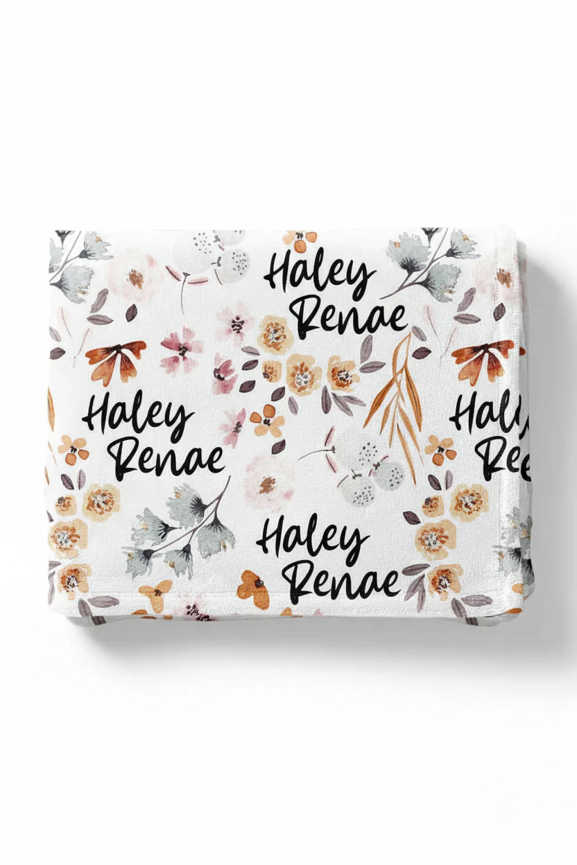 Lorelai's Floral Personalized Kids Blanket
