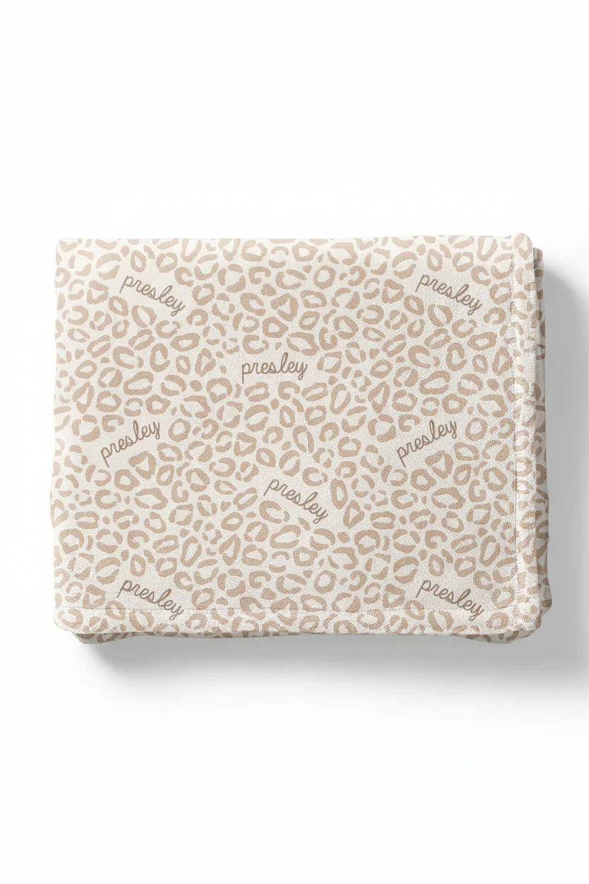 Lovely Leopard Personalized Kids Blanket
