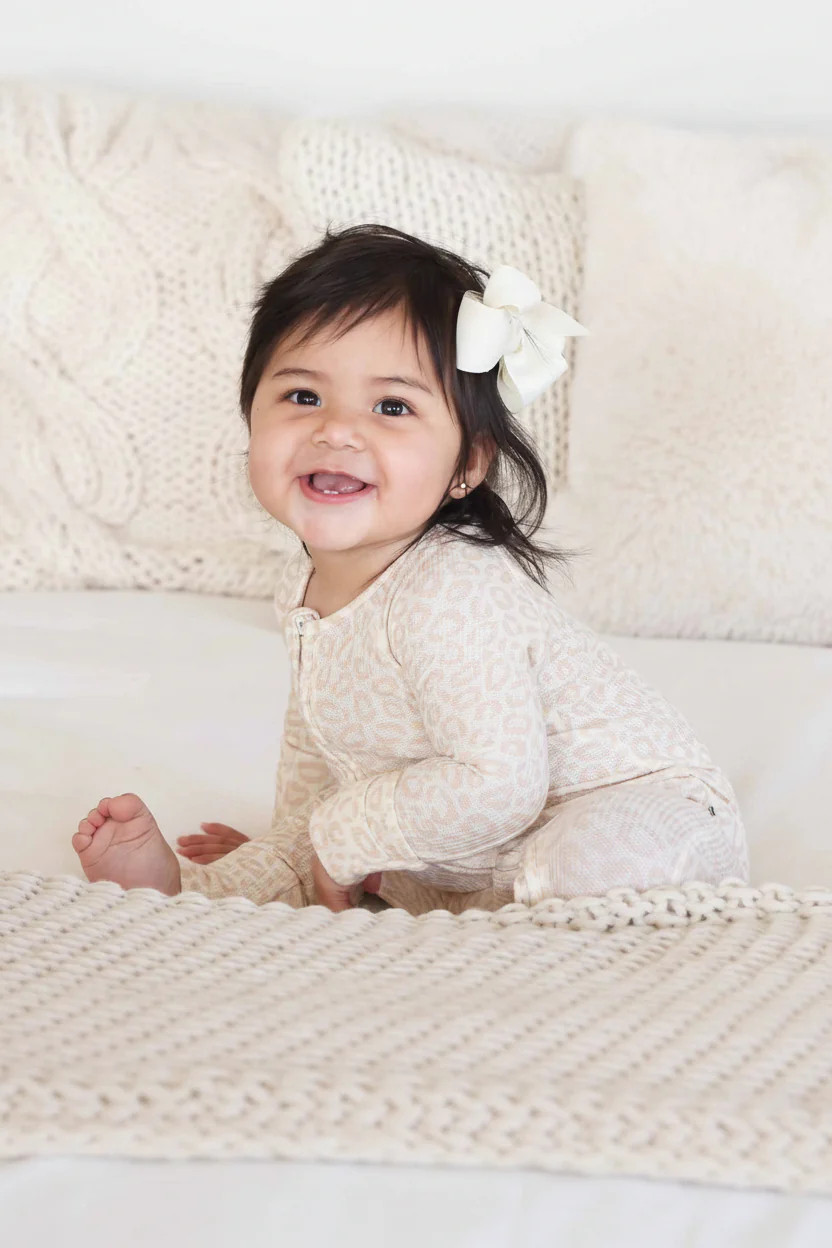 Lovely Leopard Bamboo Waffle Convertible Zip Romper - Image 13