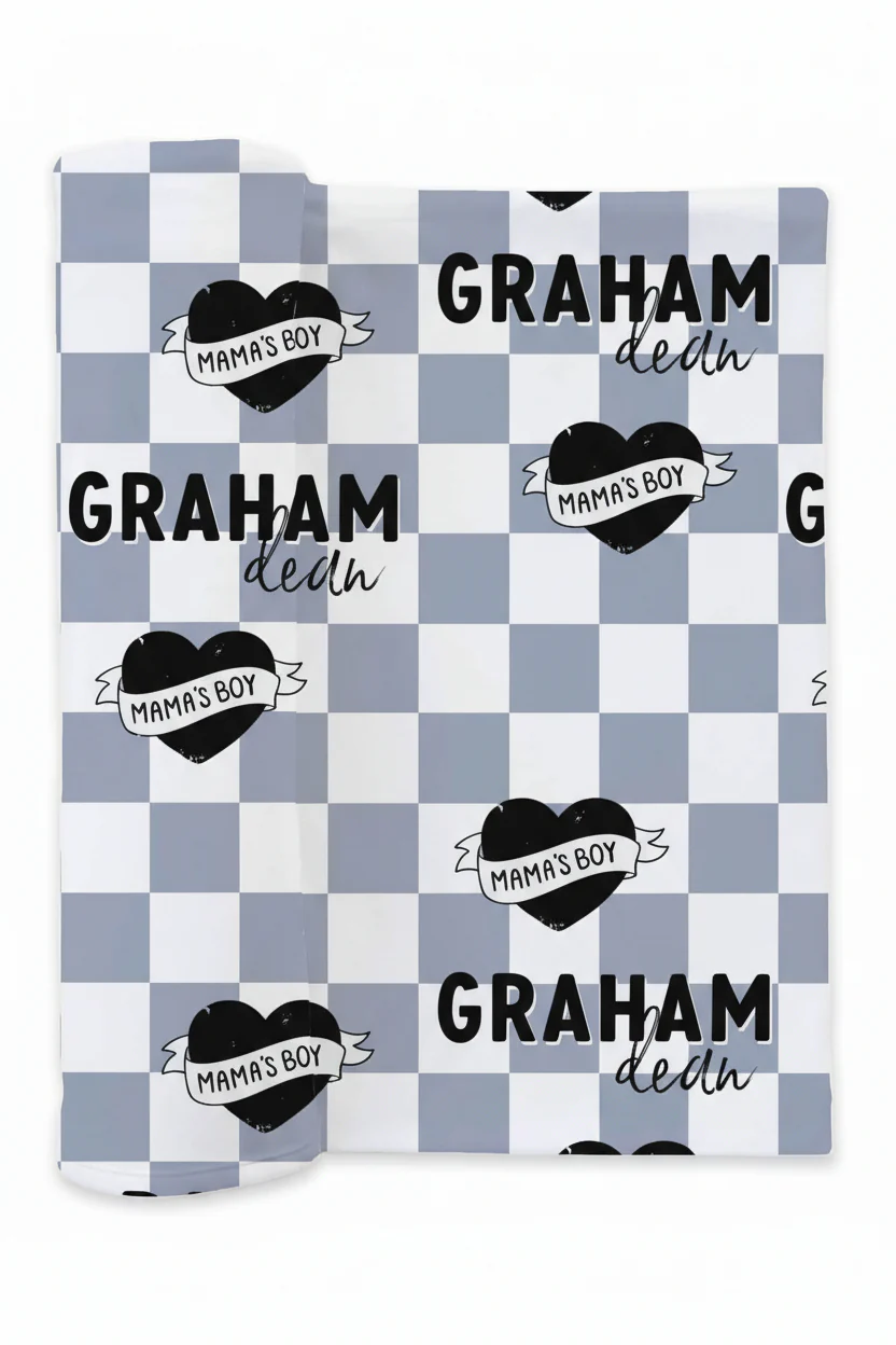 Mama's Boy Personalized Swaddle Blanket - Image 2