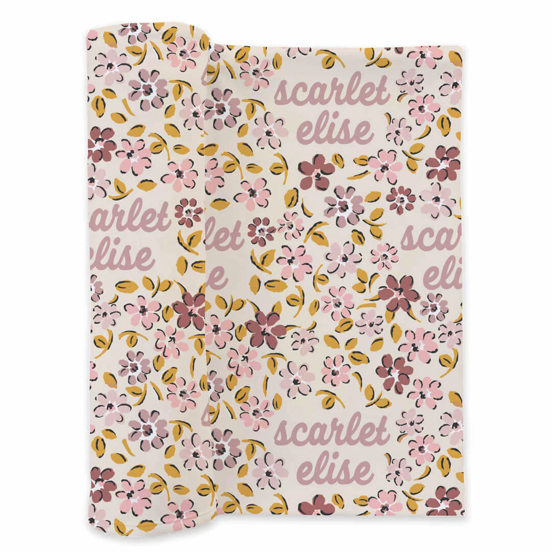 Mauvelous Meadow Personalized Swaddle Blanket - Image 2